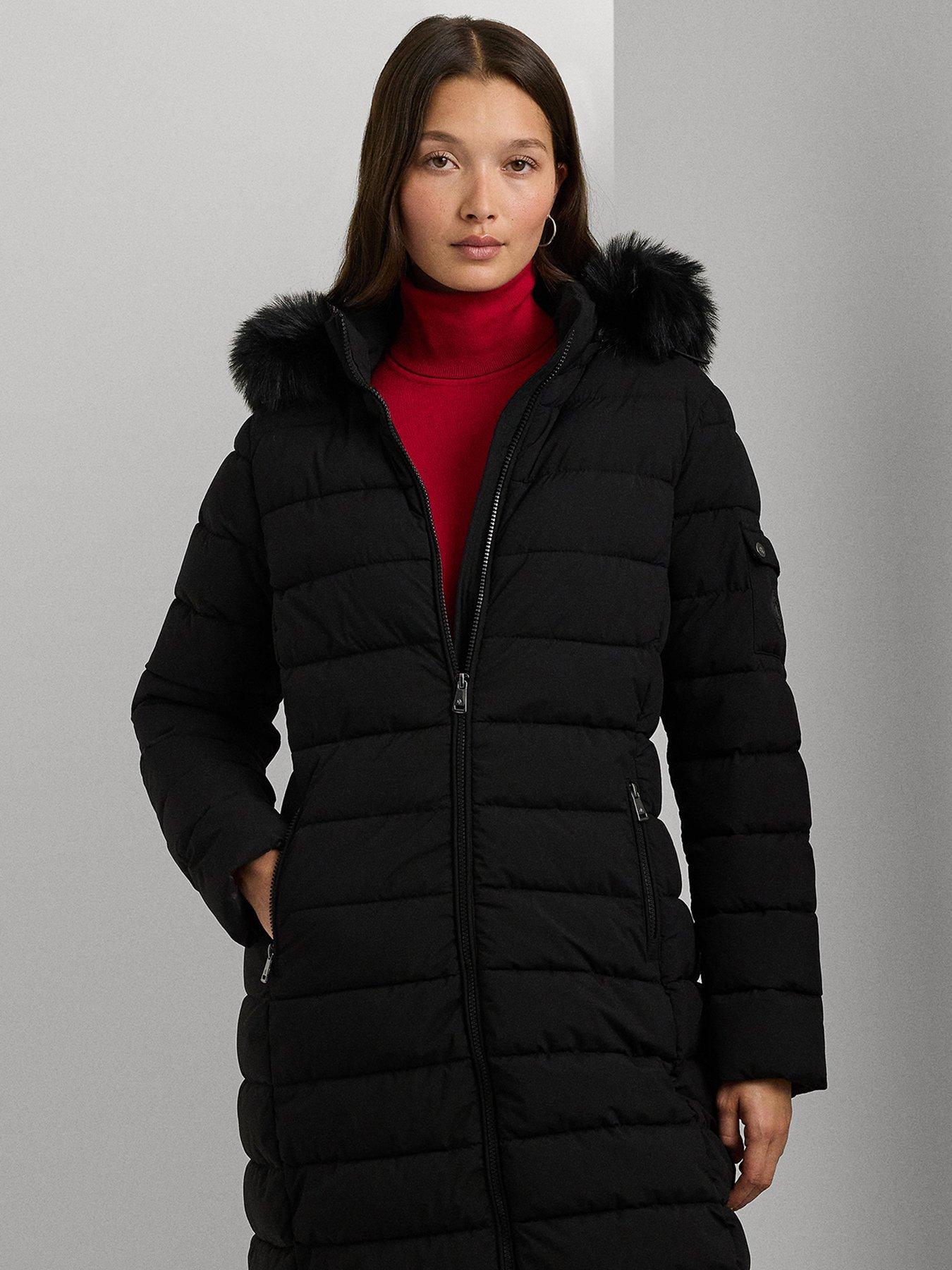Lauren by Ralph Lauren Longline Padded Coat Black Very