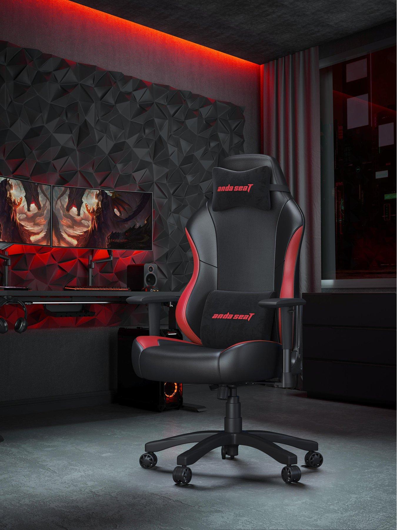 Product photograph of Andaseat Anda Seat Luna Premium Large Gaming Chair - Black Red from very.co.uk