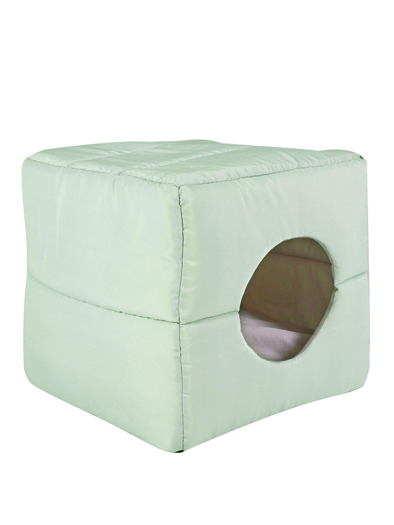 Product photograph of Banbury Co 2-in-1 Foldable Pet Cave Bed -green from very.co.uk