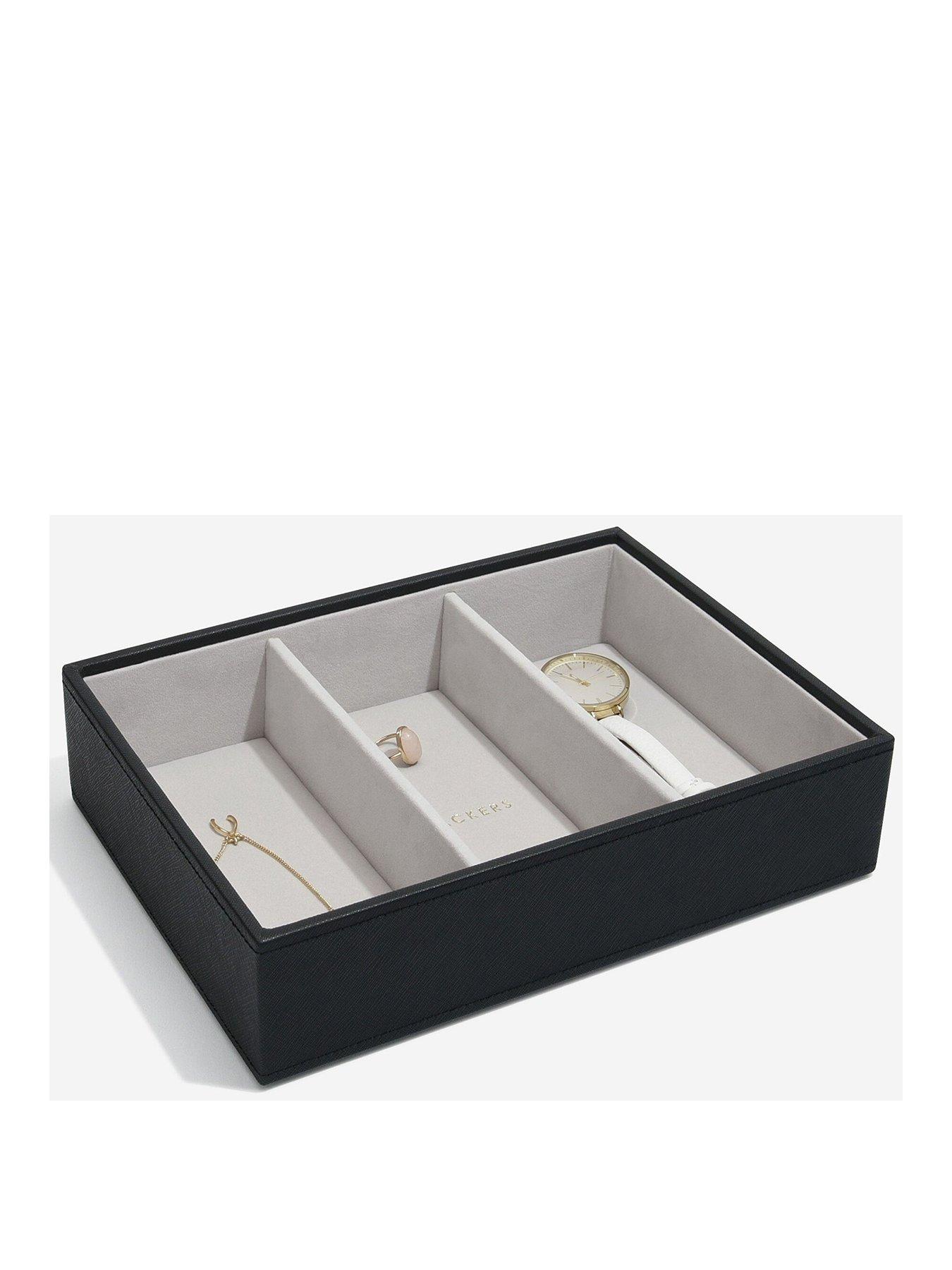 Image 1 of 3 of Stackers Classic 3 Section Deep Tray - Black