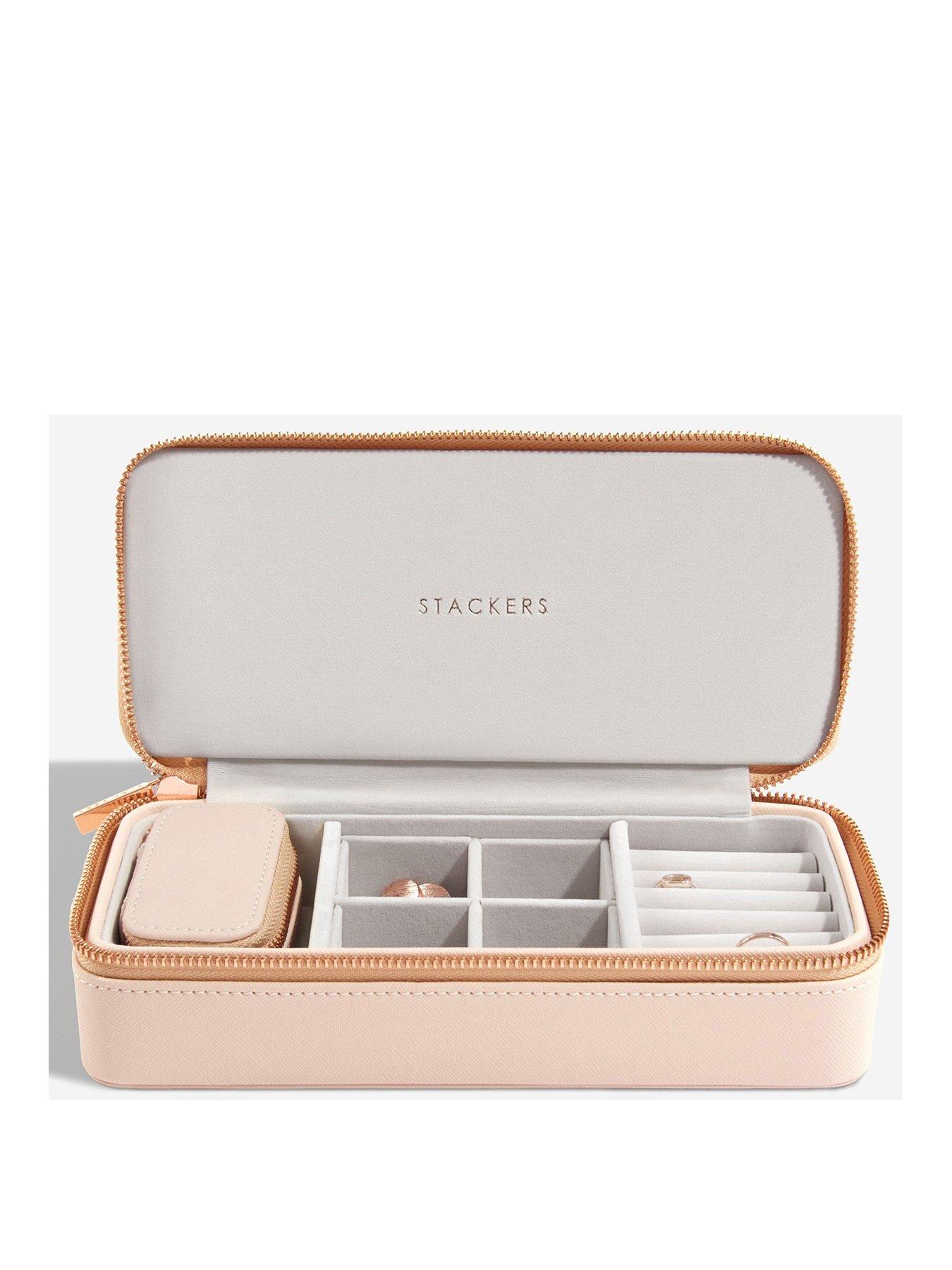 Product photograph of Stackers Large Amp Petite Travel Box - Blush from very.co.uk