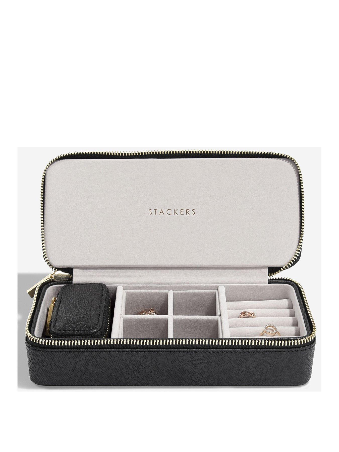 Product photograph of Stackers Large Amp Petite Travel Box - Black from very.co.uk
