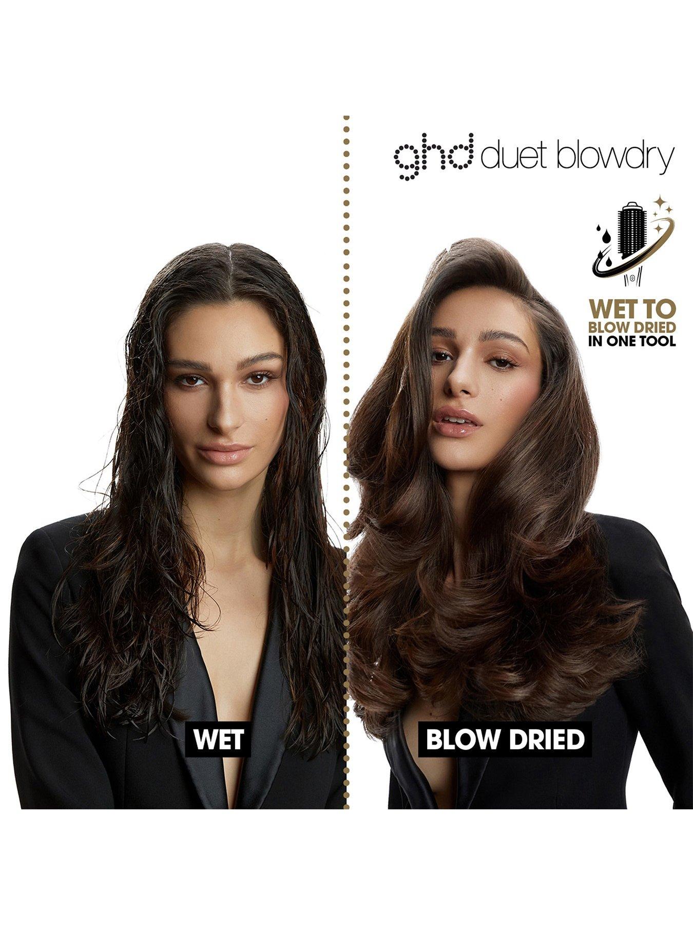 Image 2 of 8 of ghd Duet Blowdry - Hair Dryer Brush, Wet To Blow Dried, No Heat Damage, 3x More Volume Blow Dry, for All Hair Types (White)