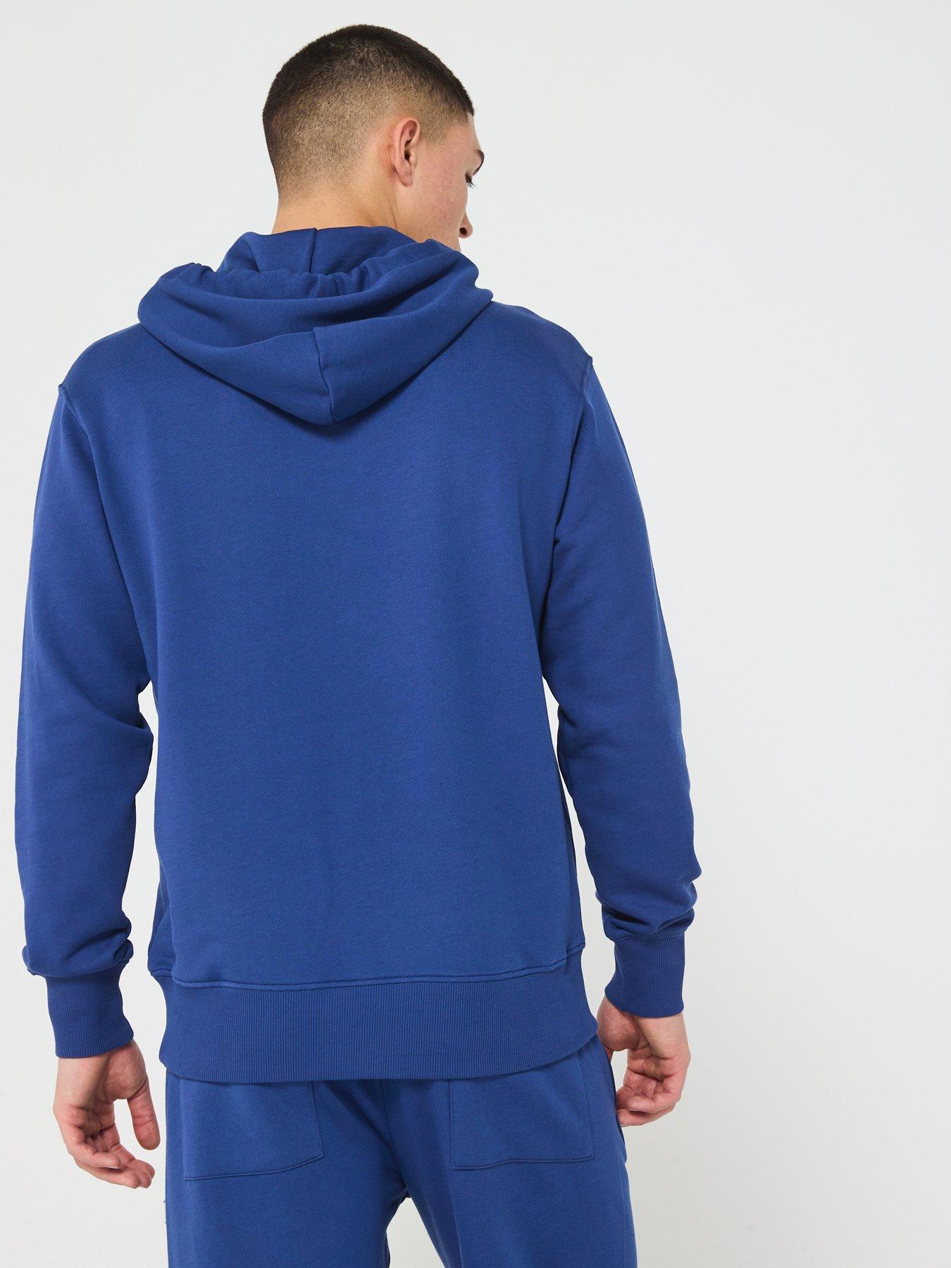 Image 2 of 4 of Versace Jeans Couture Metal Plaque Jersey Hoodie - Blue