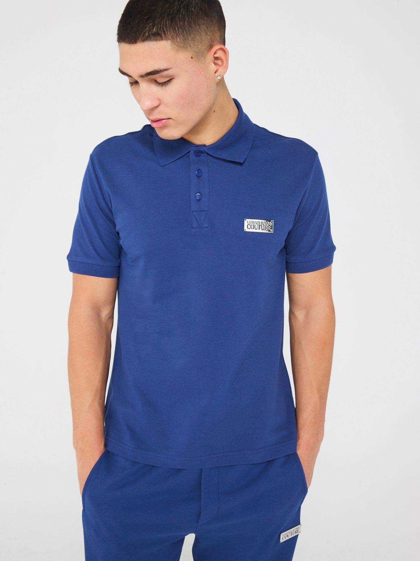 undefined Metal Plaque Logo Polo Shirt - Blue