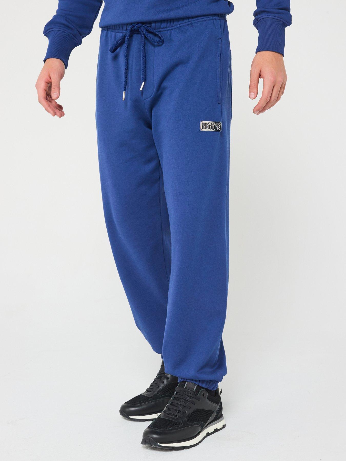 undefined Metal Plaque Logo Jersey Joggers - Blue