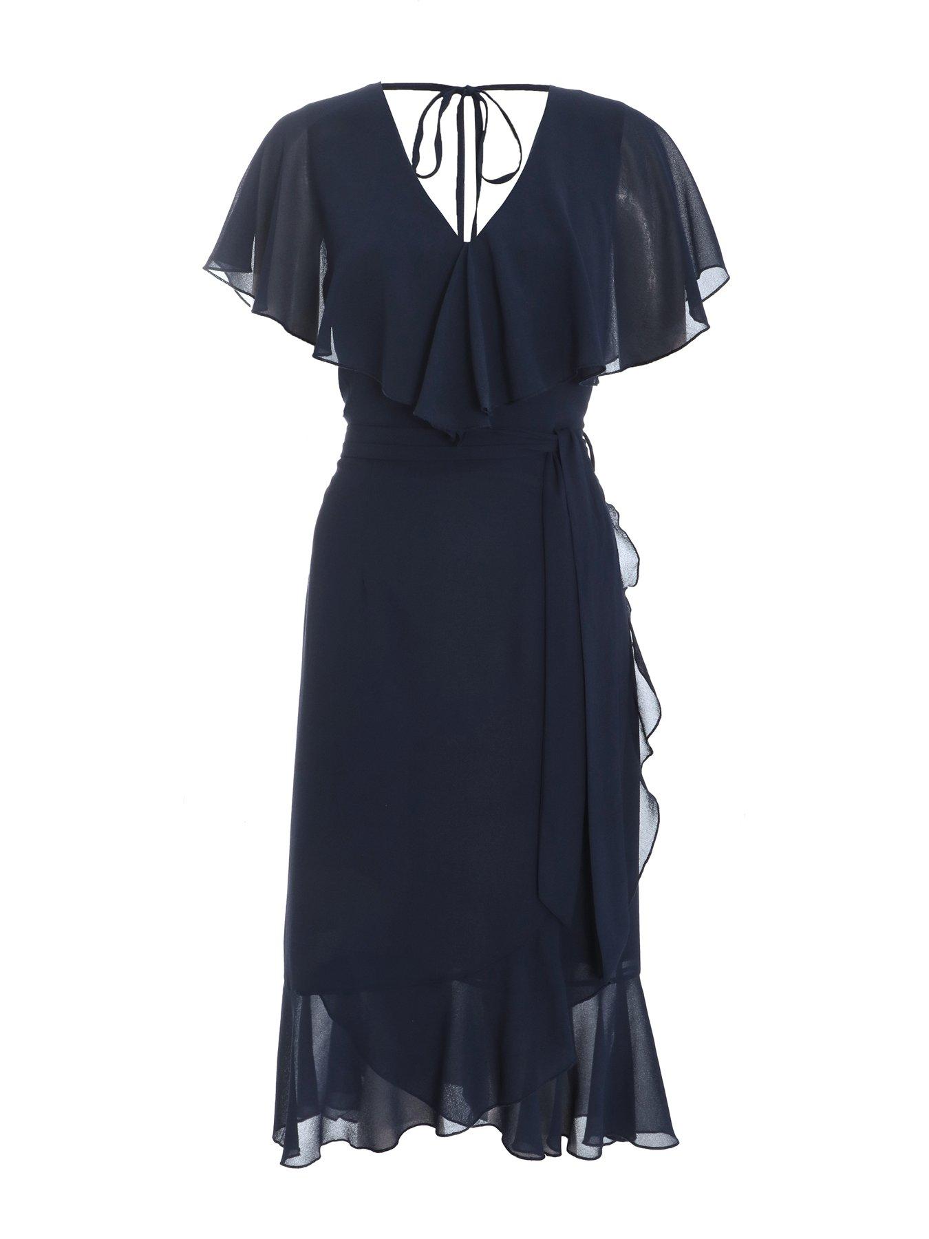 Icelyn Frill Dress Navy