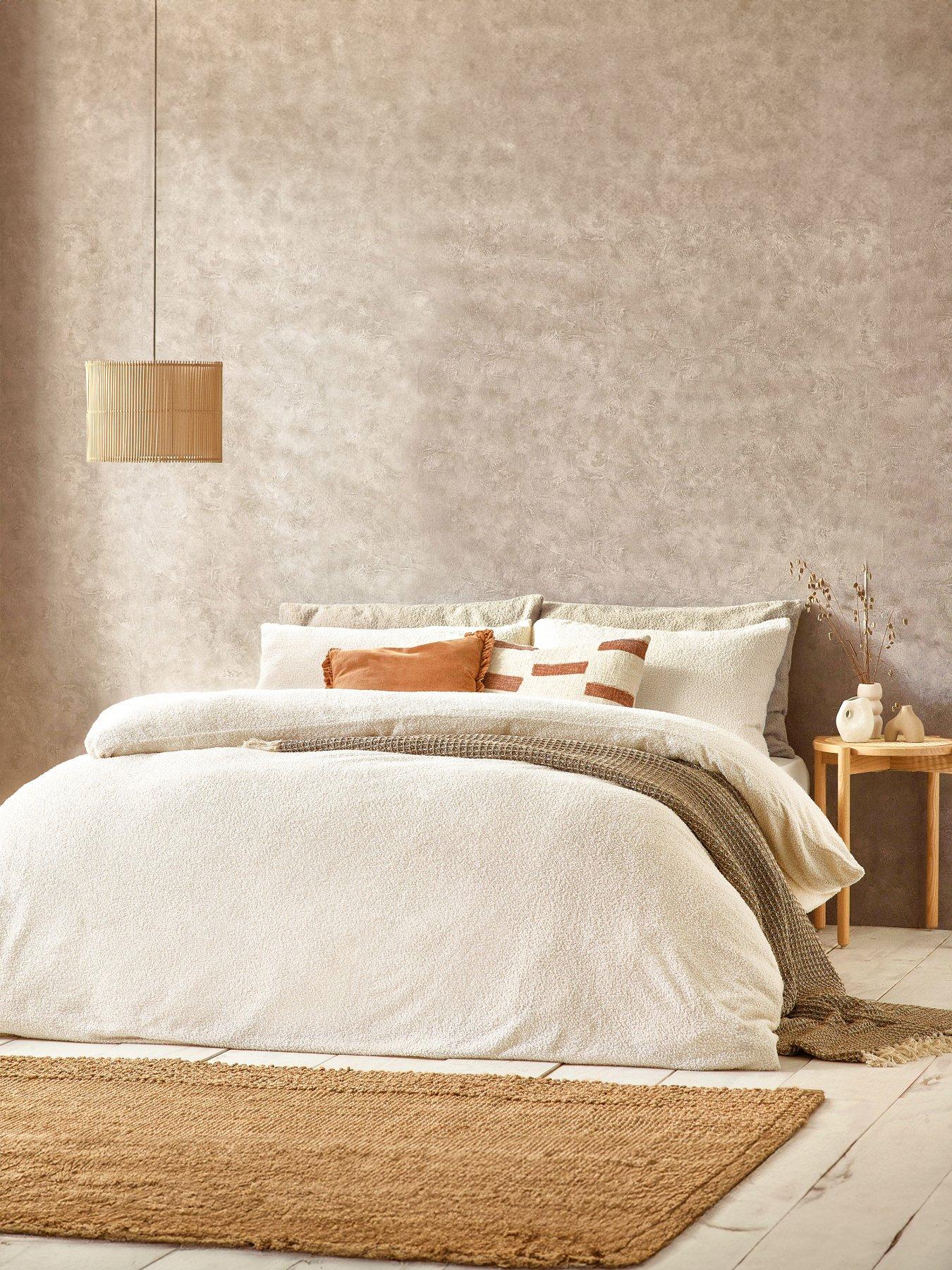 Product photograph of The Yard Boucle Ecru Duvet Cover Set from very.co.uk