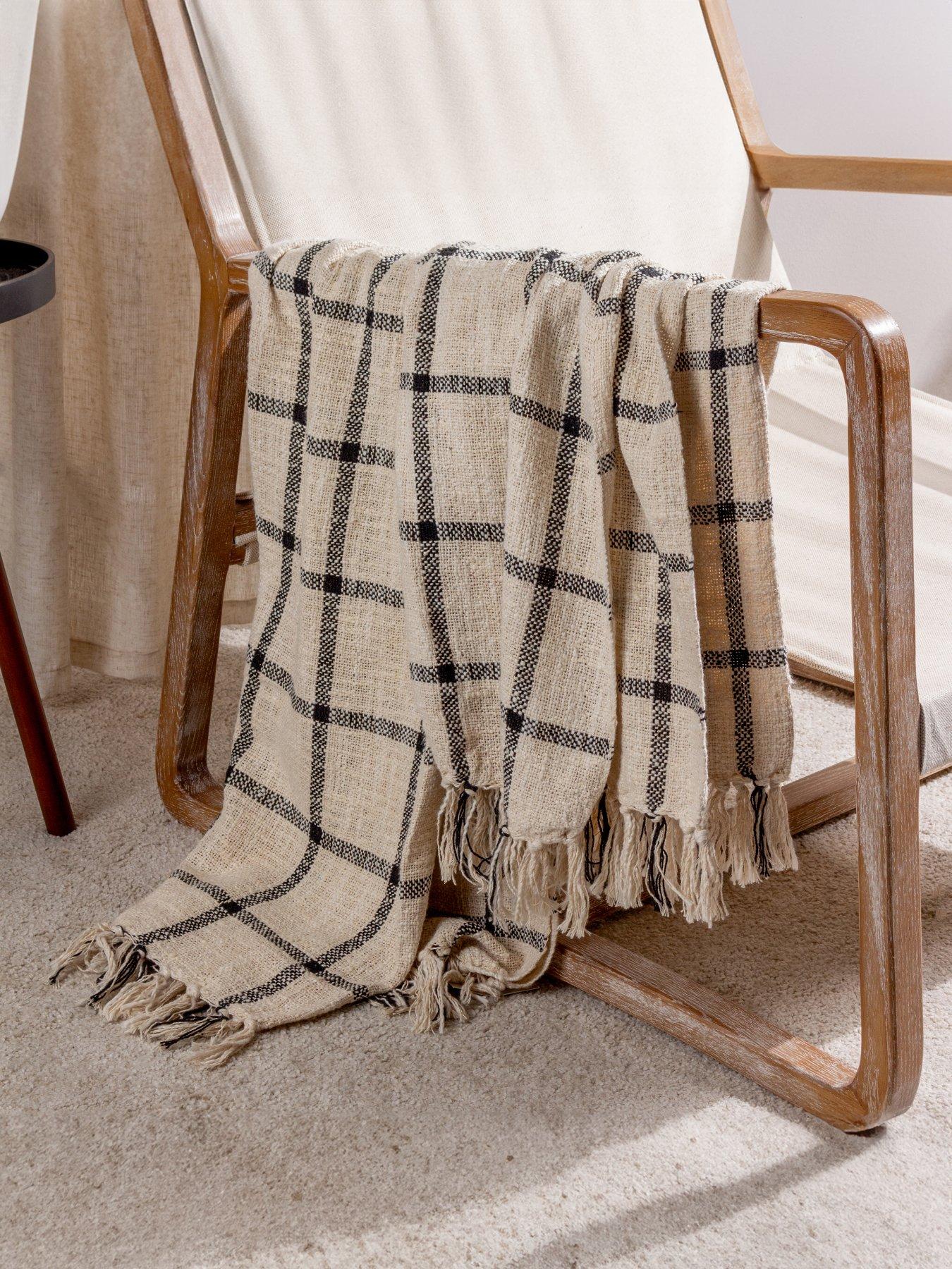 Product photograph of The Yard Beni Throw - Natural Black from very.co.uk