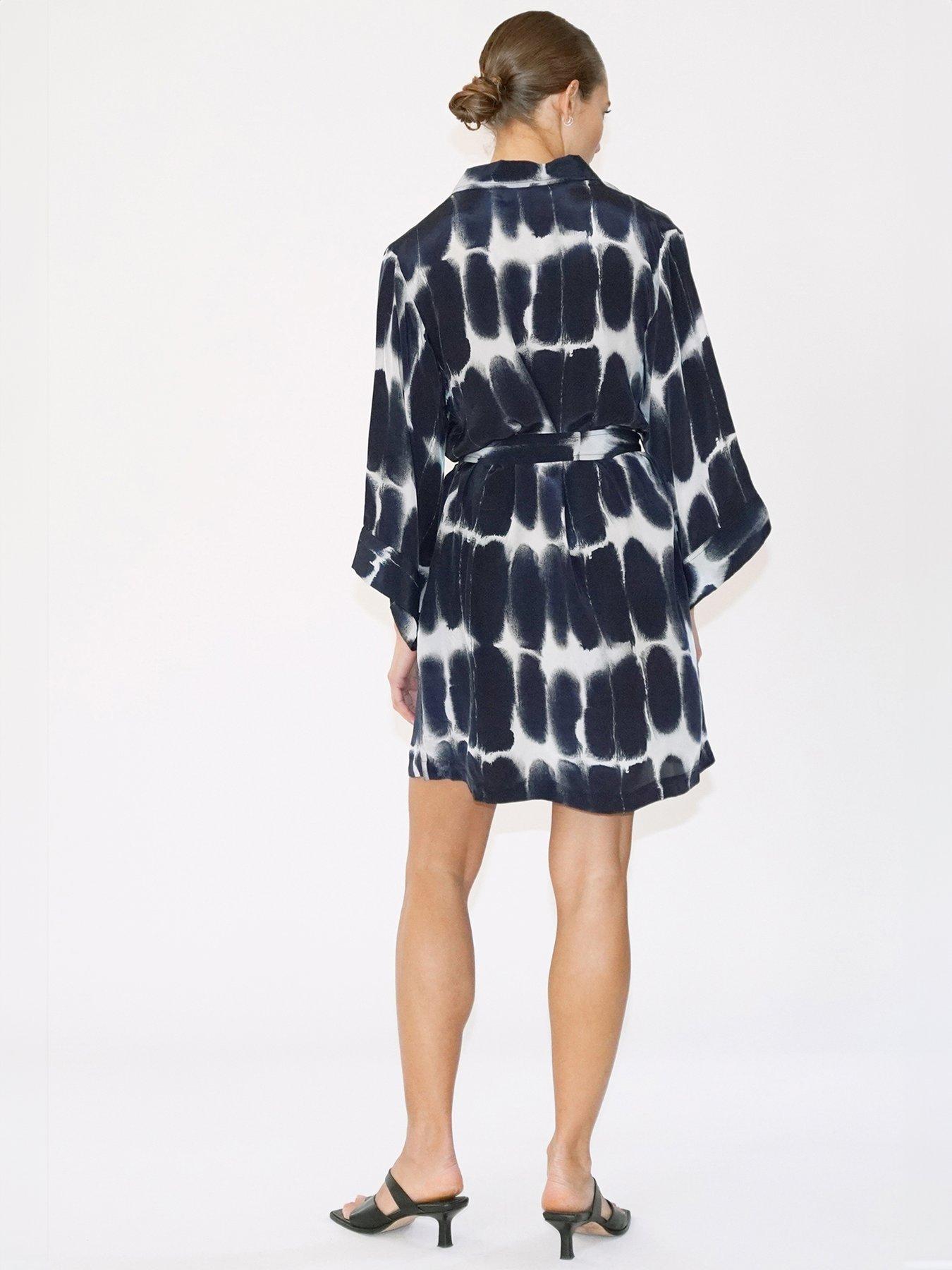 Image 3 of 6 of Religion Kimono Sleeve Tunic Shirt Dress - Navy