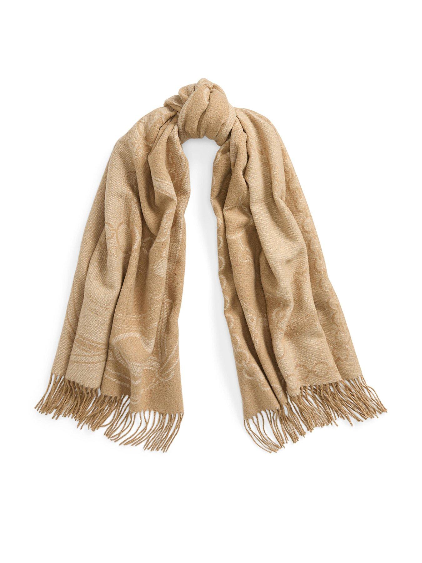 Lauren by Ralph Lauren Crest Logo Blanket Scarf Cream Very