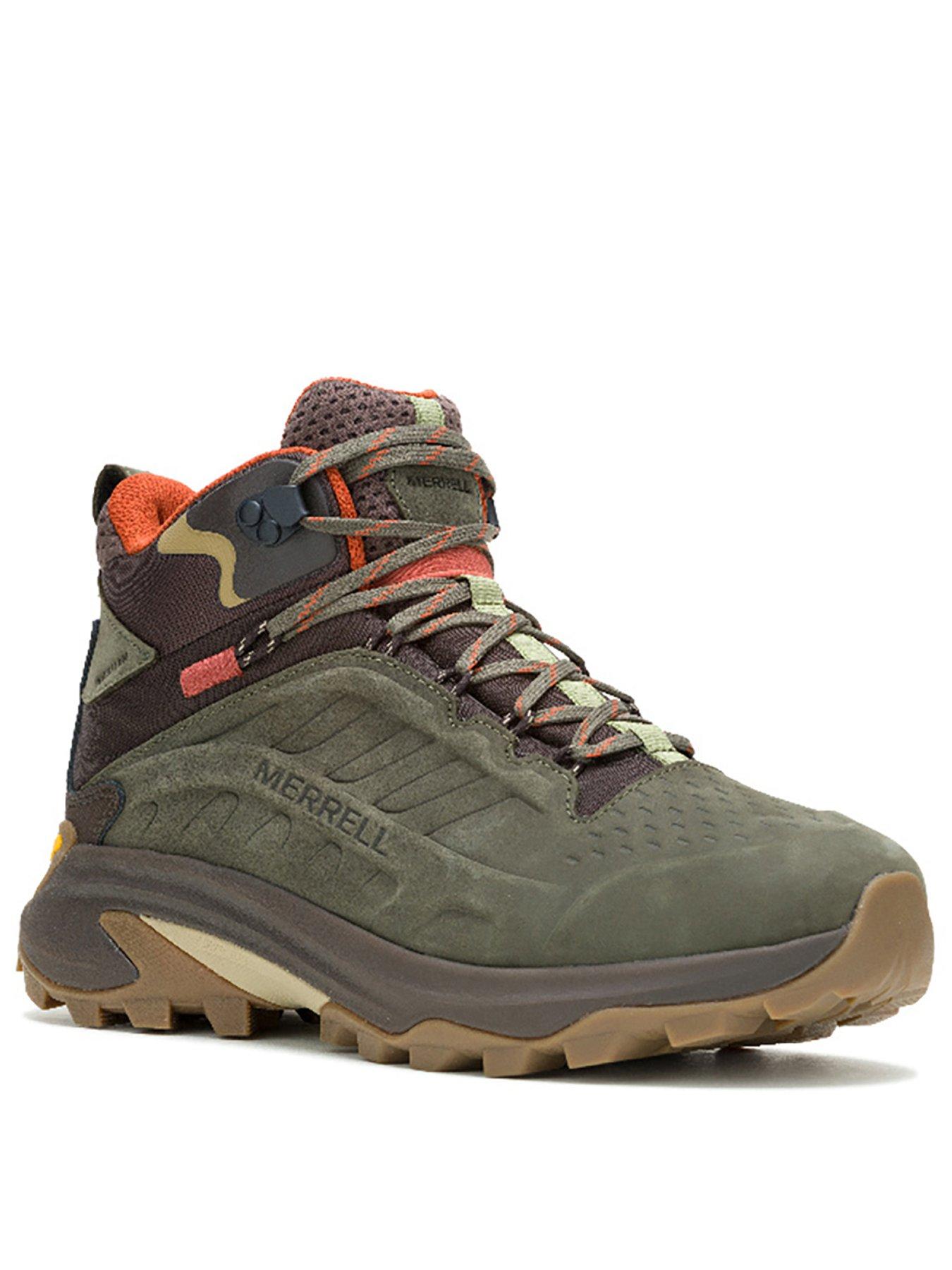 Image 2 of 6 of Merrell Mens Moab Speed Leather Mid Waterproof Hiking Boots - Green
