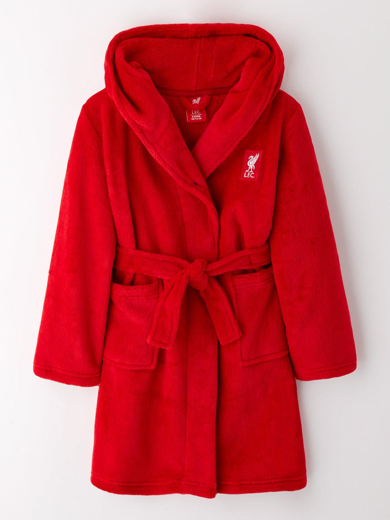 undefined Liverpool Fleece Dressing Gown - Red