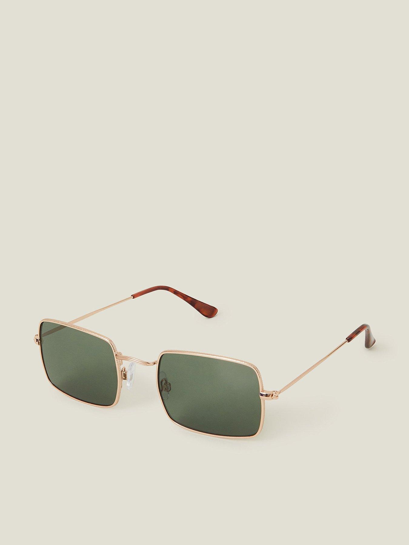 undefined Metal Frame Slim Square Sunglasses