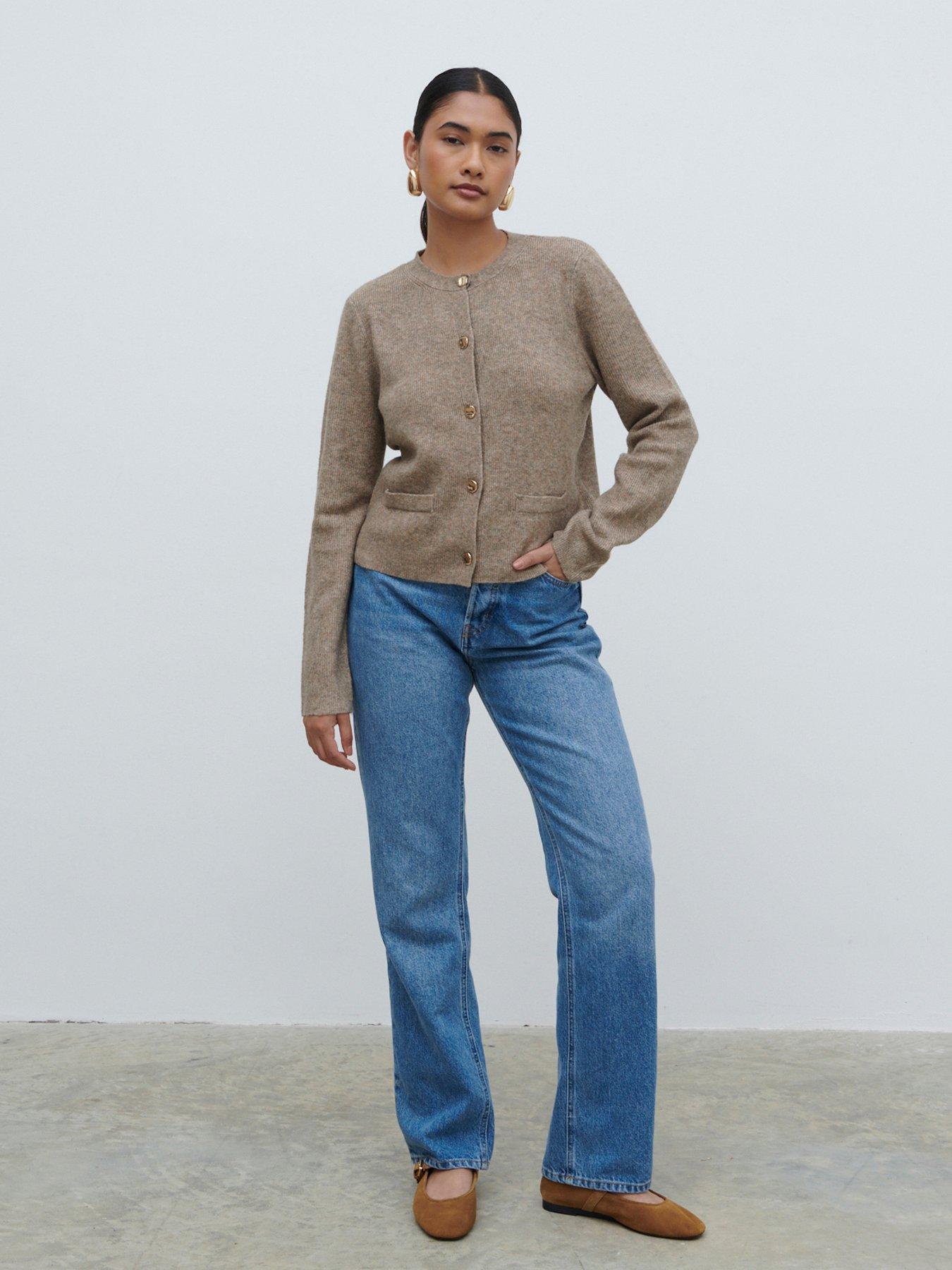 undefined Sabrina Knit Short Cardigan - Brown