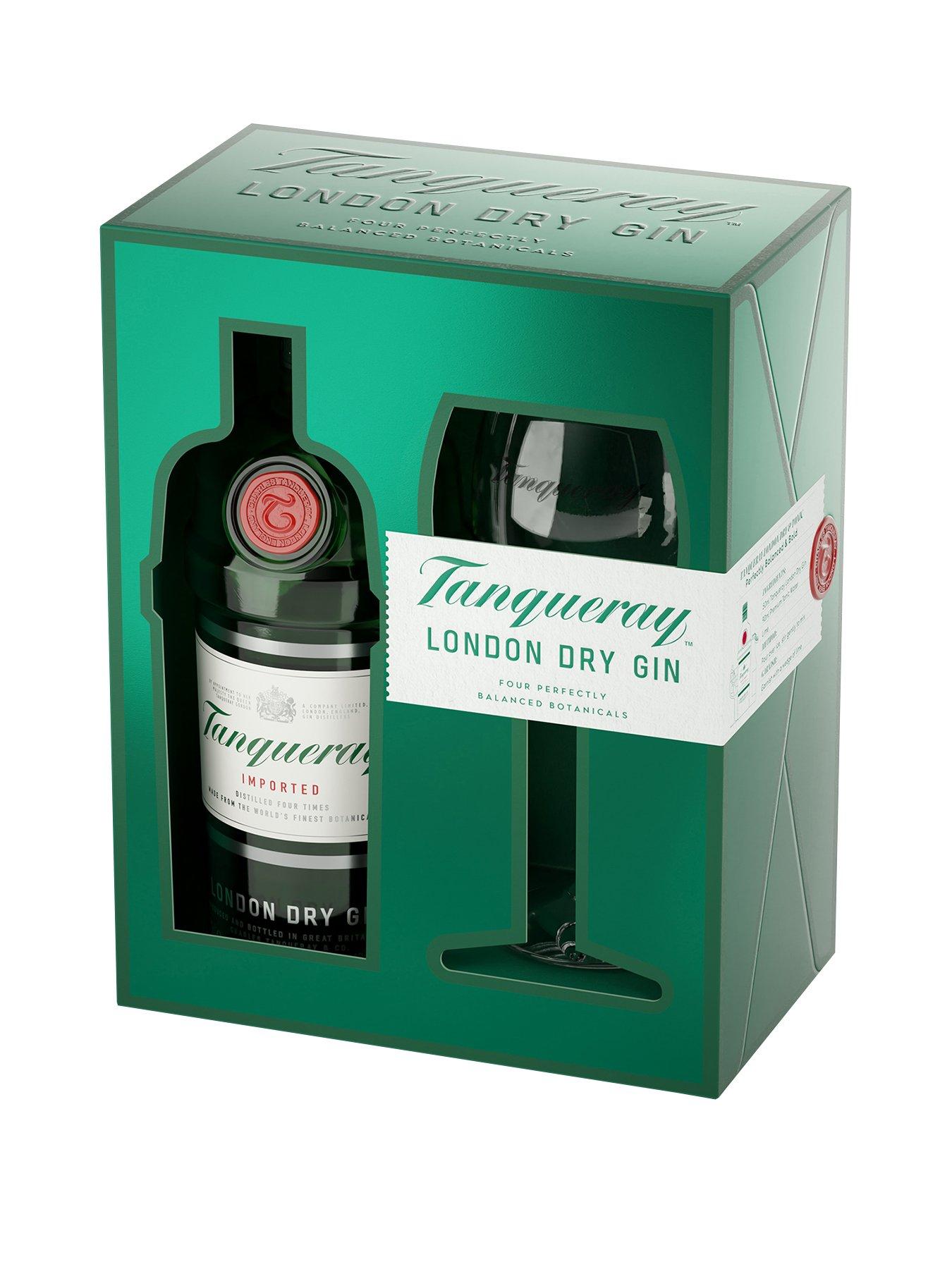 Product photograph of Tanqueray London Dry Gin And Glass Gift Pack - 70cl from very.co.uk
