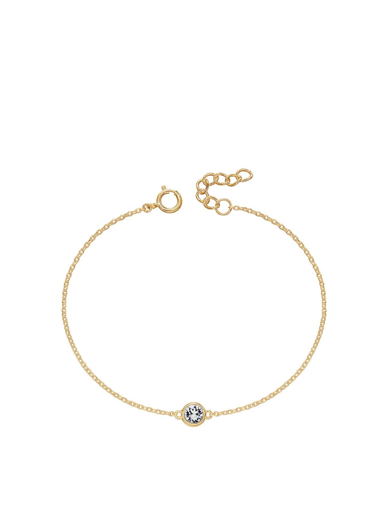 Product photograph of The Love Silver Collection Birthstone Bracelet With Gold Plate from very.co.uk