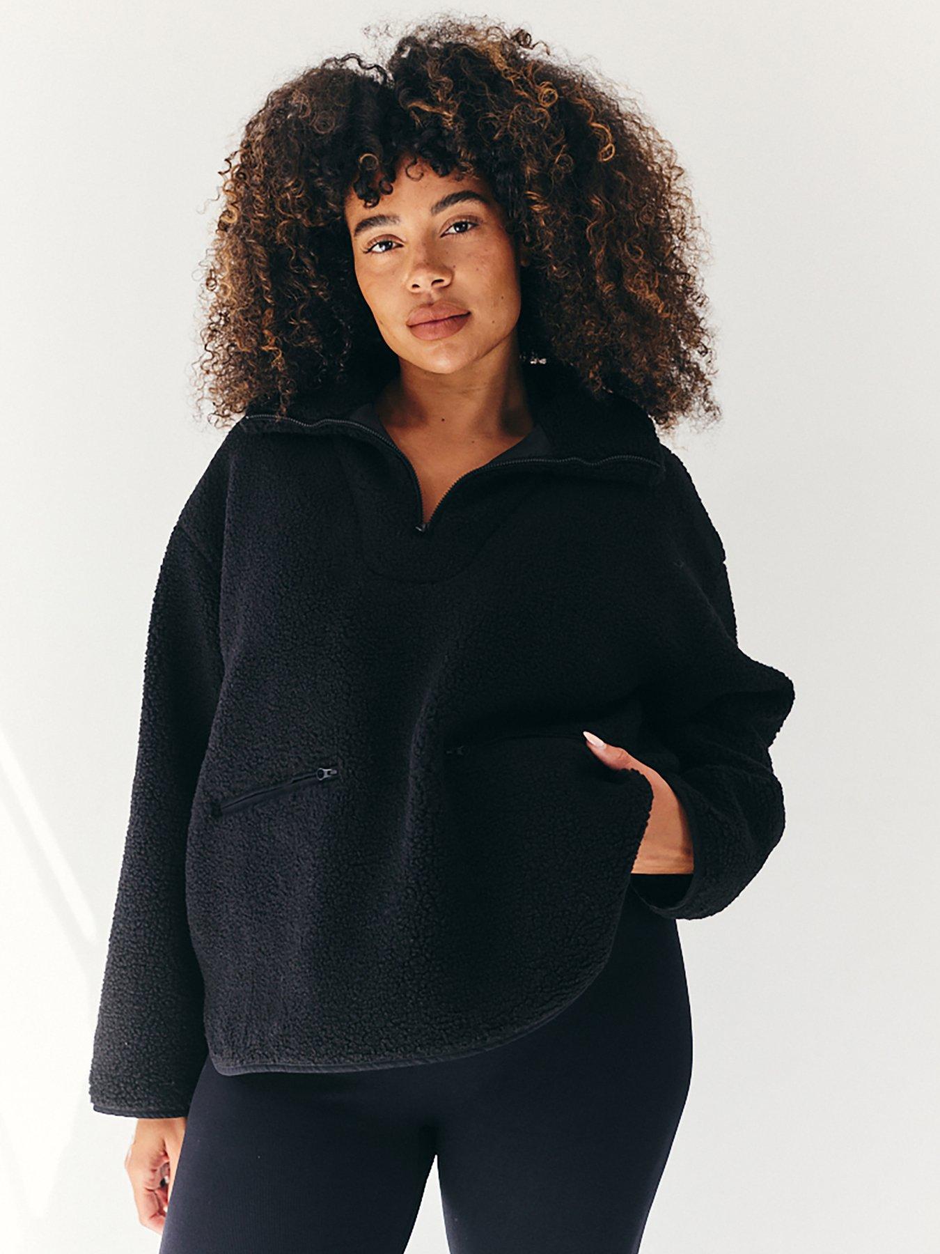 Black half zip sherpa hotsell
