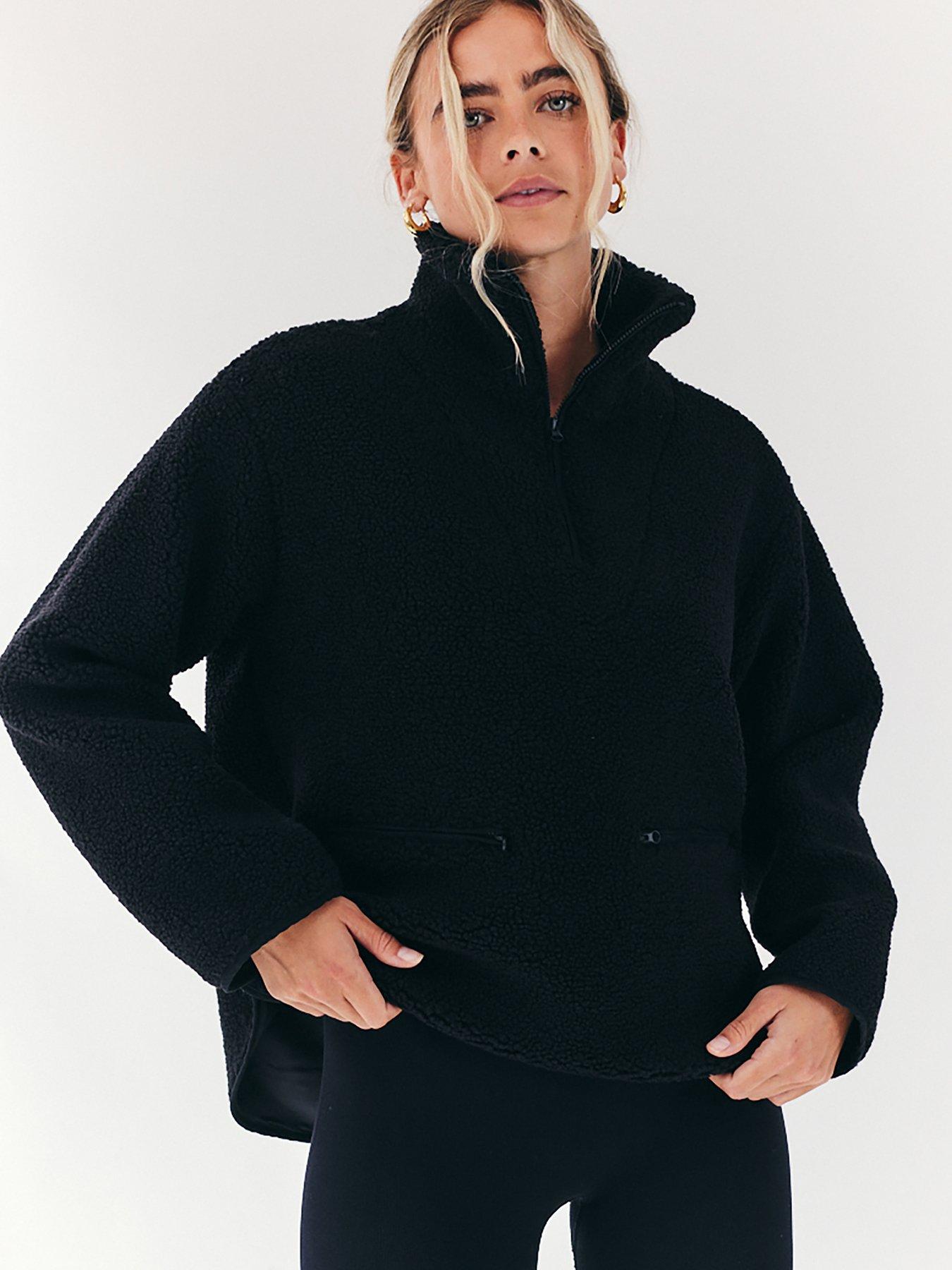 In The Style Borg Lined Half Zip Up Fleece Black Very