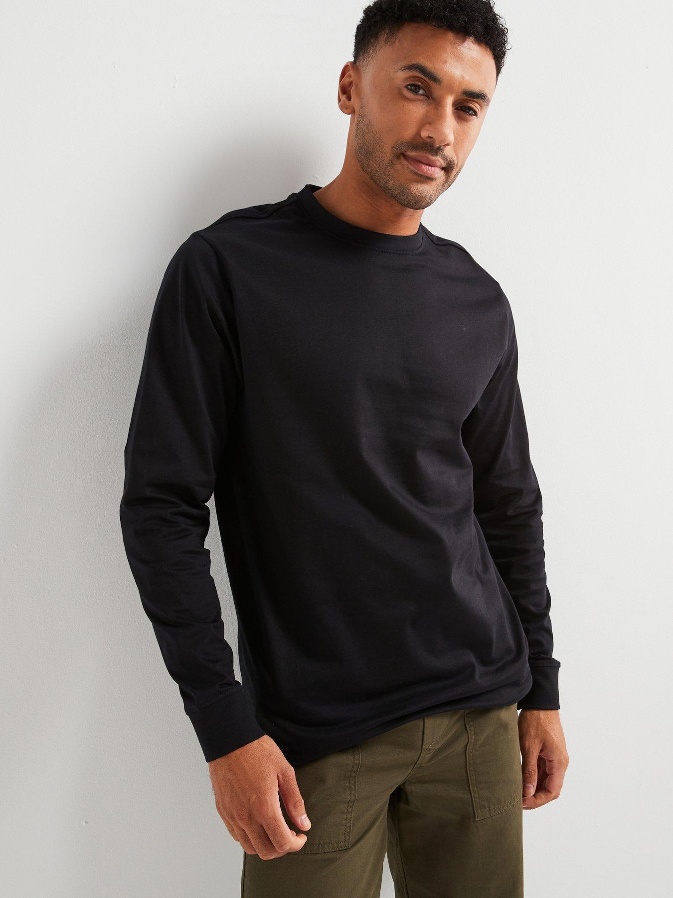 undefined Long Sleeve Relaxed Fit T-Shirt - Black