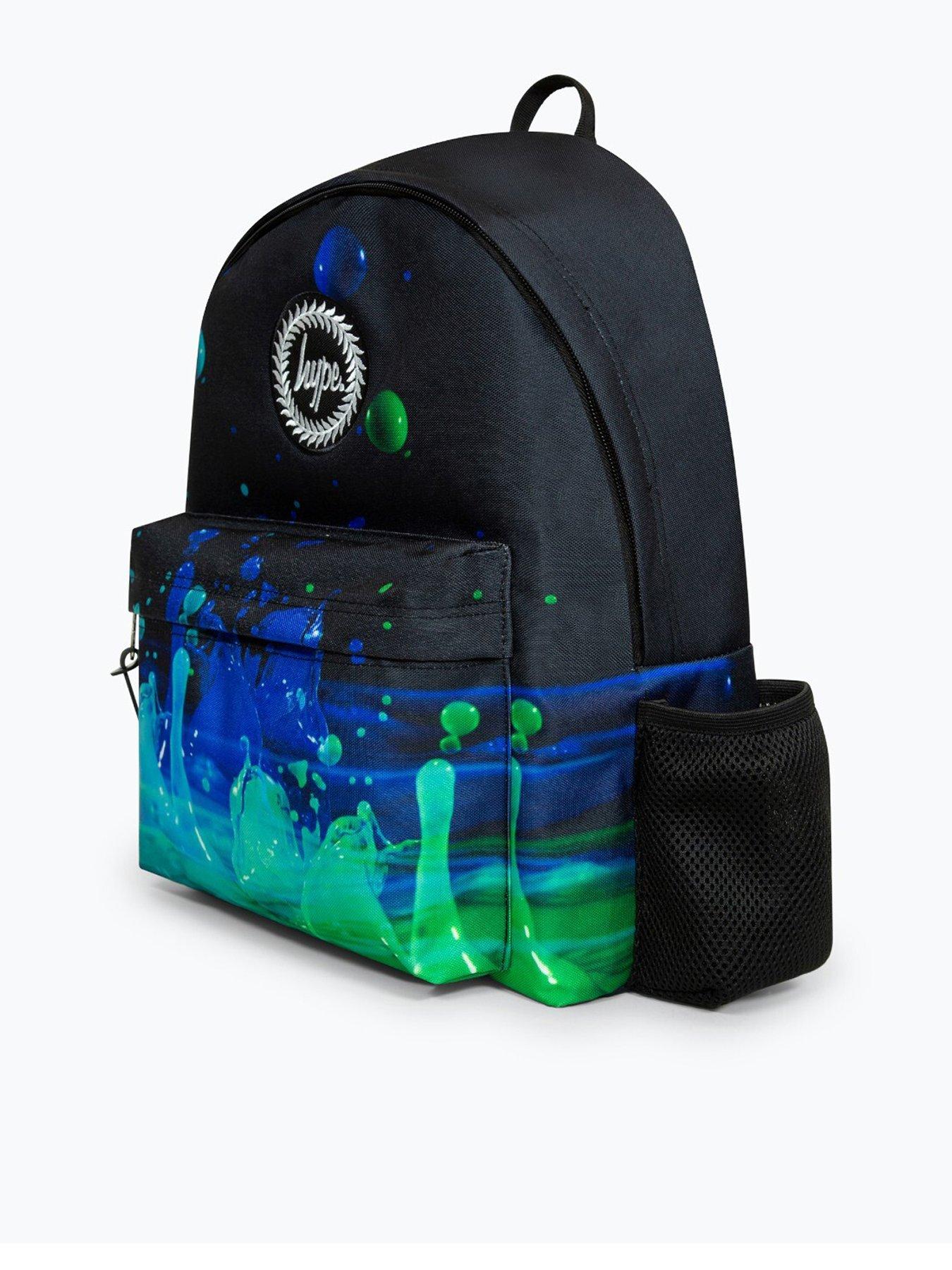Unisex Black 3d Droplets Badge Backpack