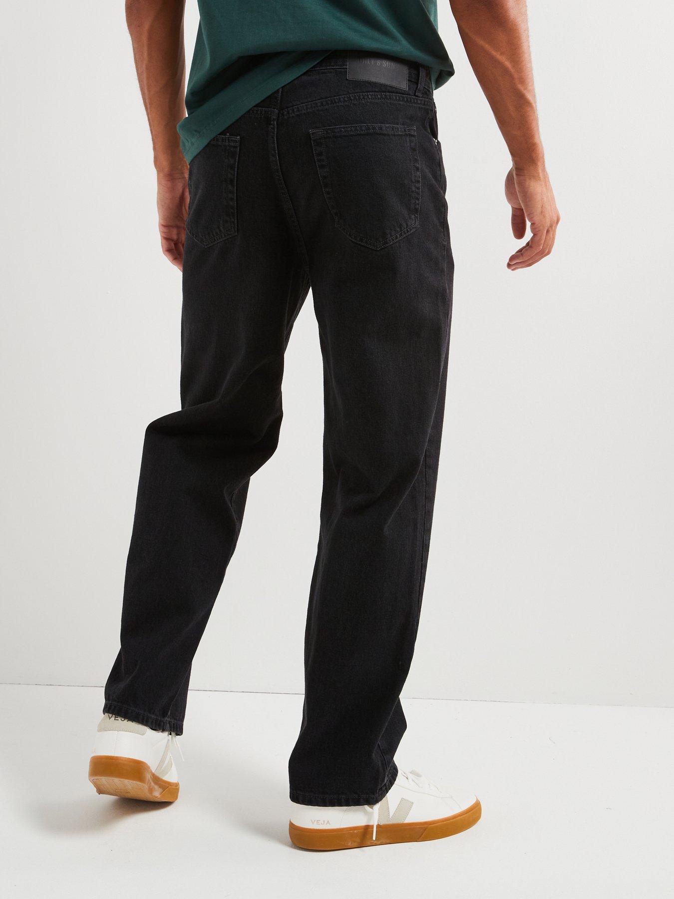 Image 2 of 6 of ONLY & SONS Fade Loose Fit Jeans - Black