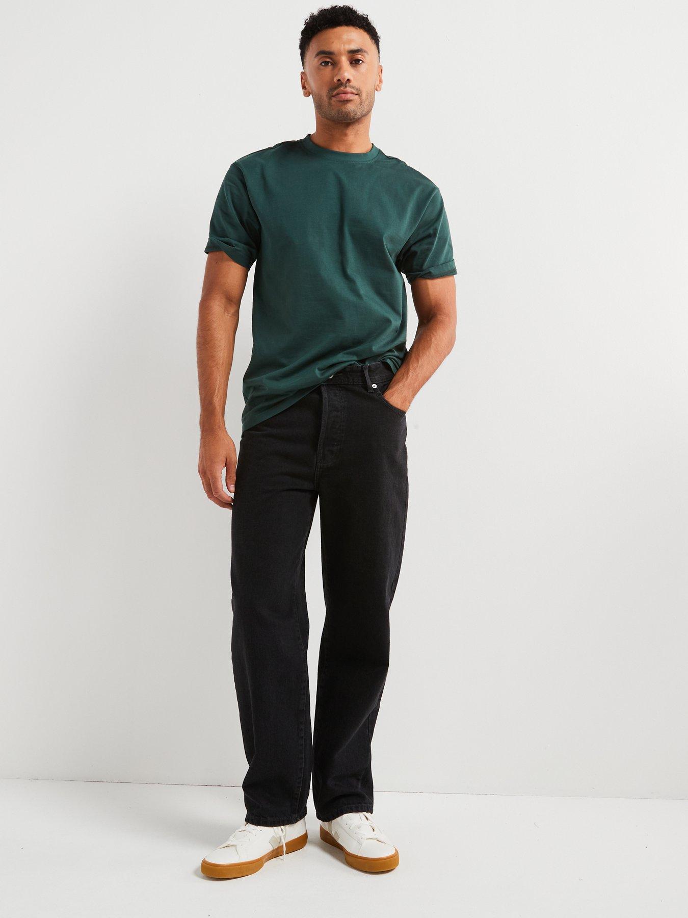 Image 5 of 6 of ONLY & SONS Fade Loose Fit Jeans - Black