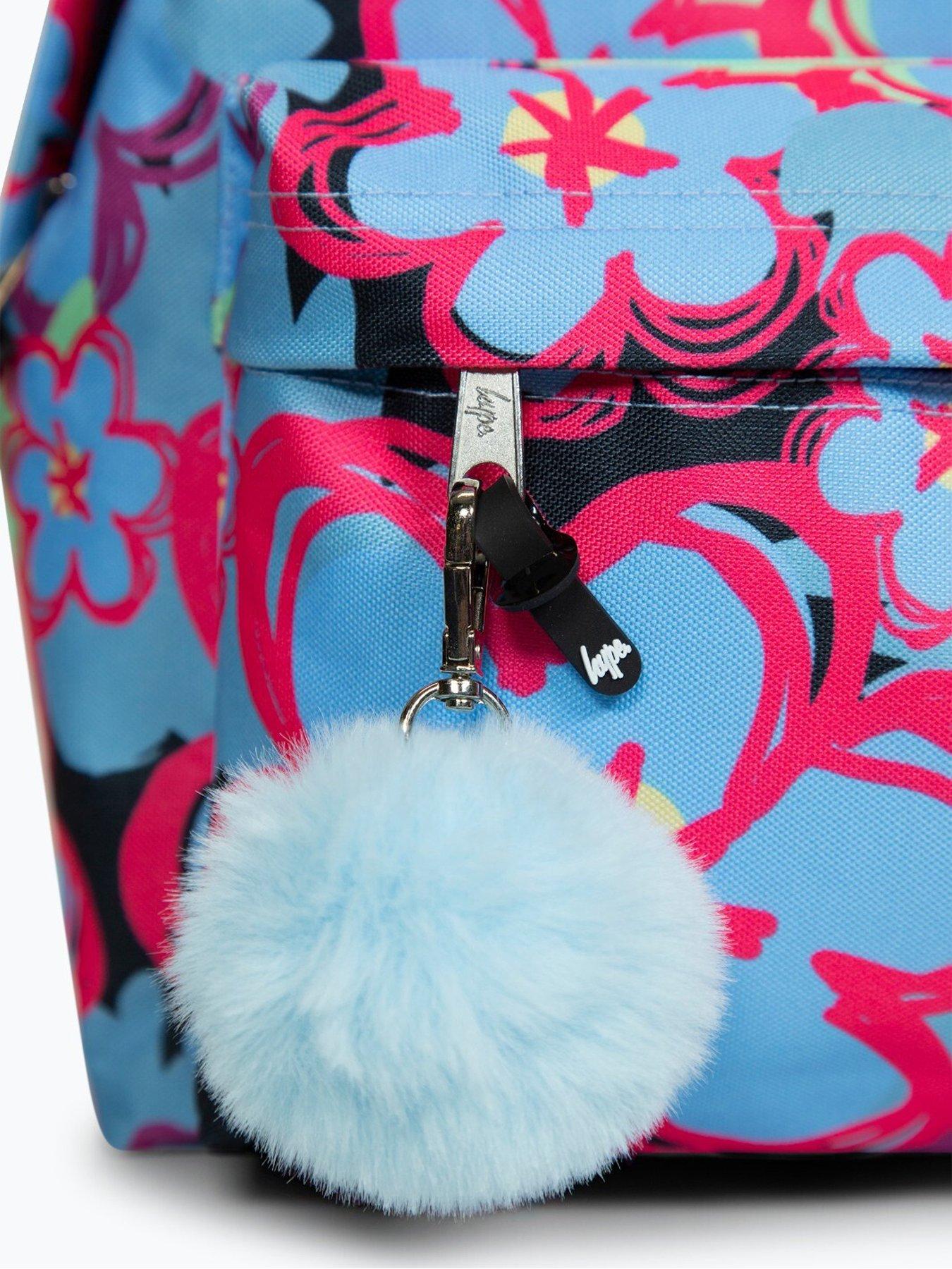 Image 4 of 5 of Hype Unisex Multi Blue Flowers Badge Backpack