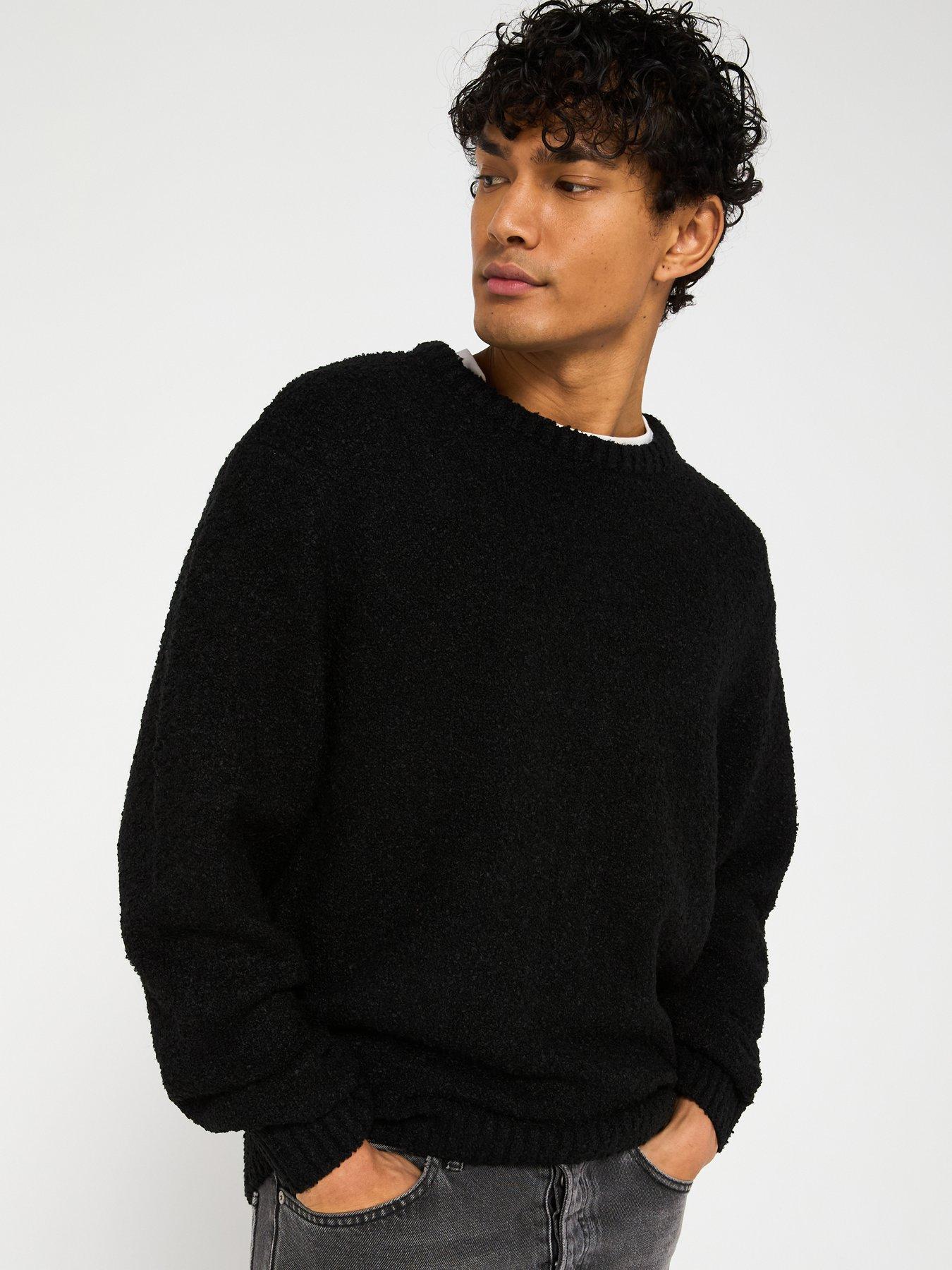 undefined Boucle Crew Knitted Jumper - Black
