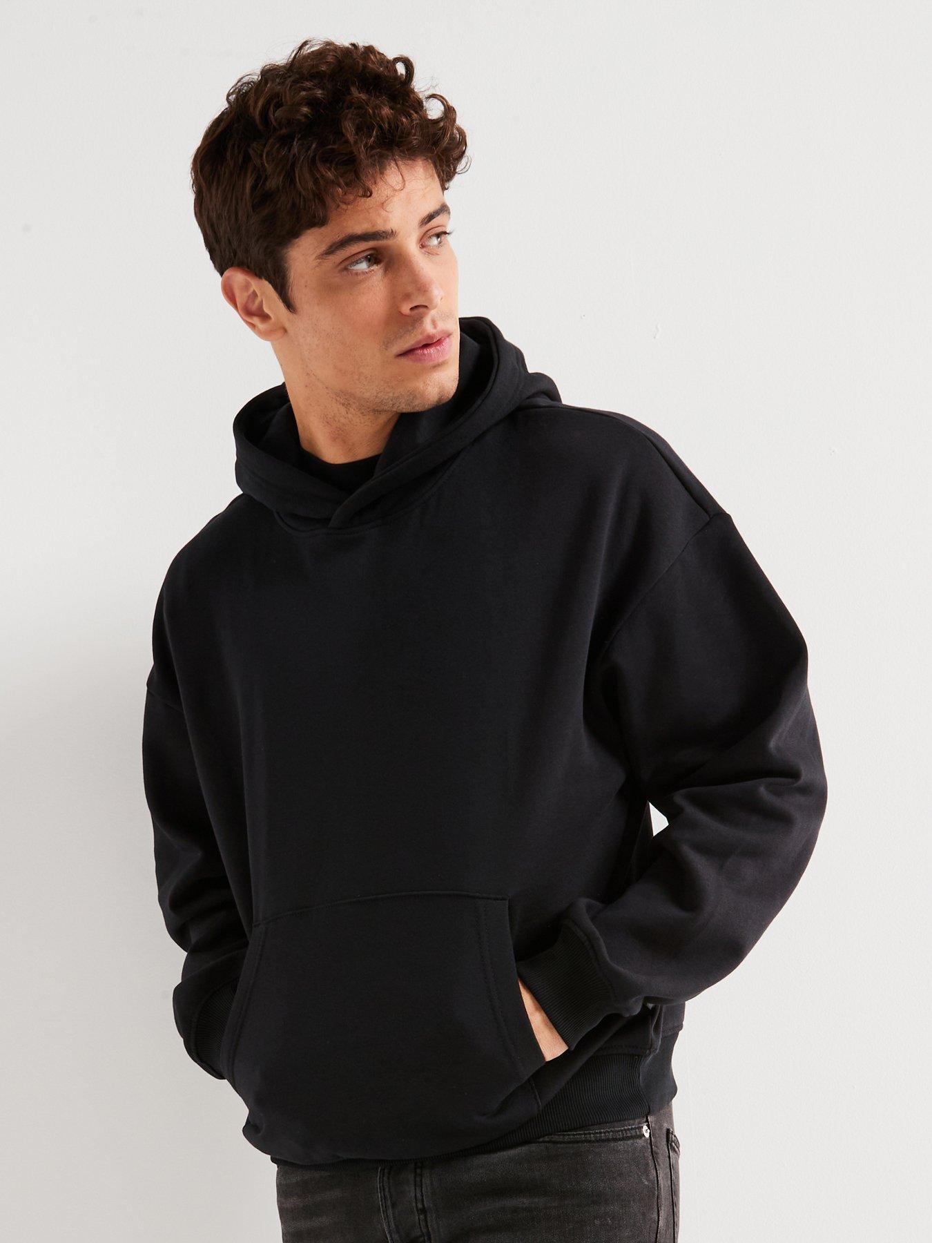 undefined Relaxed Fit Overhead Hoodie - Black