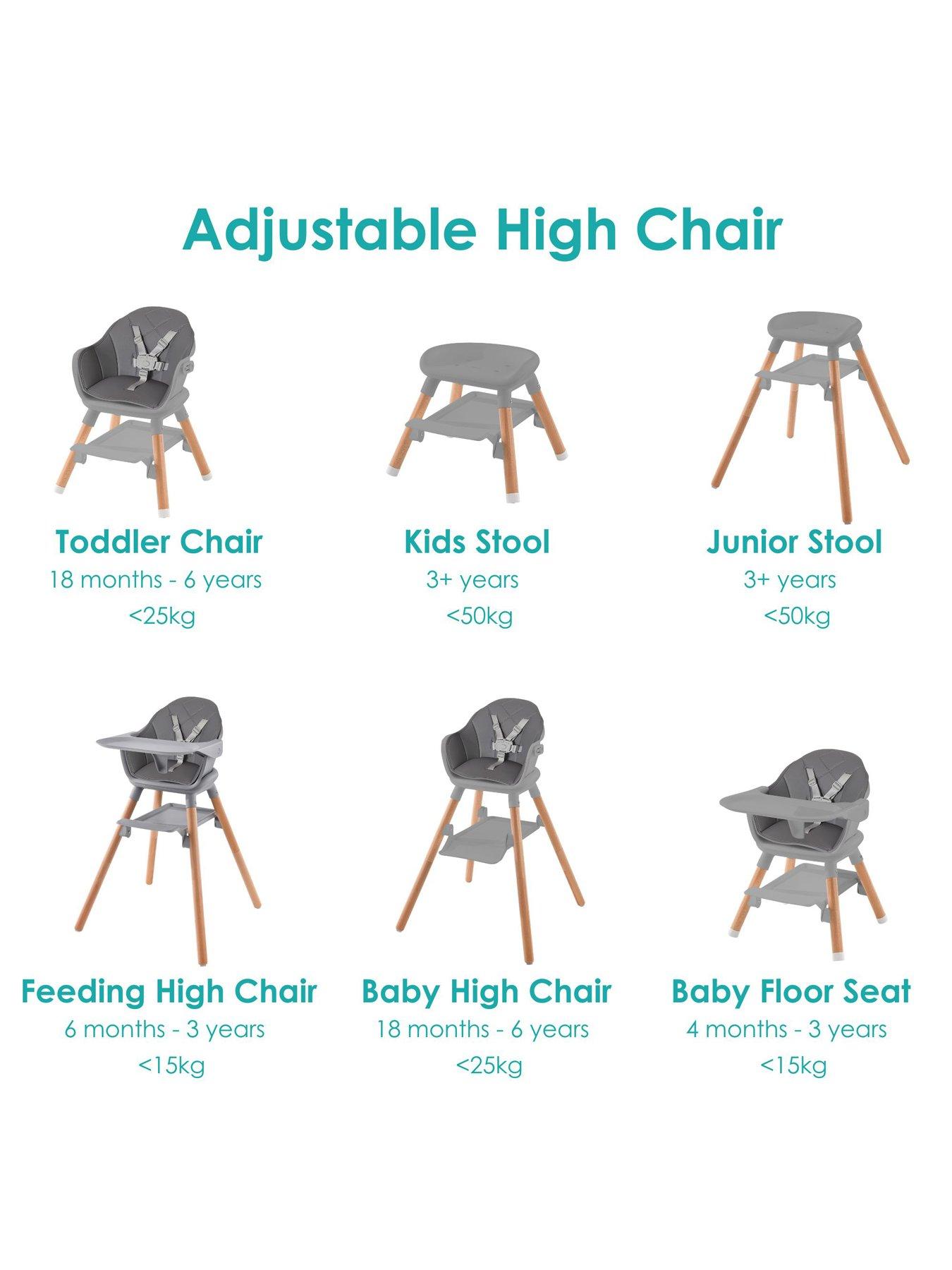 Image 6 of 6 of Clair De Lune 6in1 High Chair - Grey