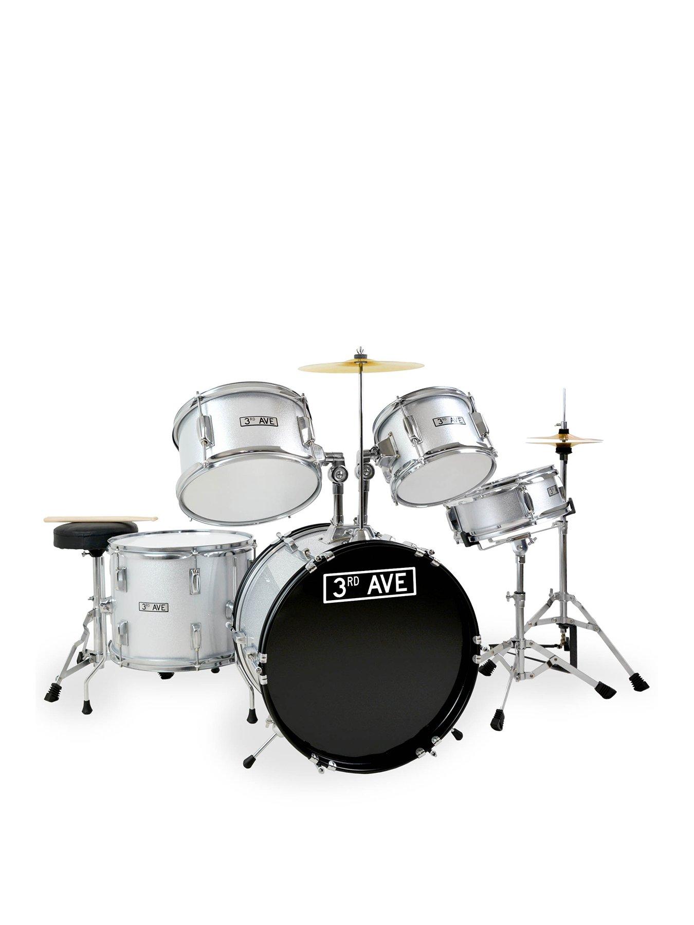 undefined 5 Piece Kids Junior Drum Kit - Silver