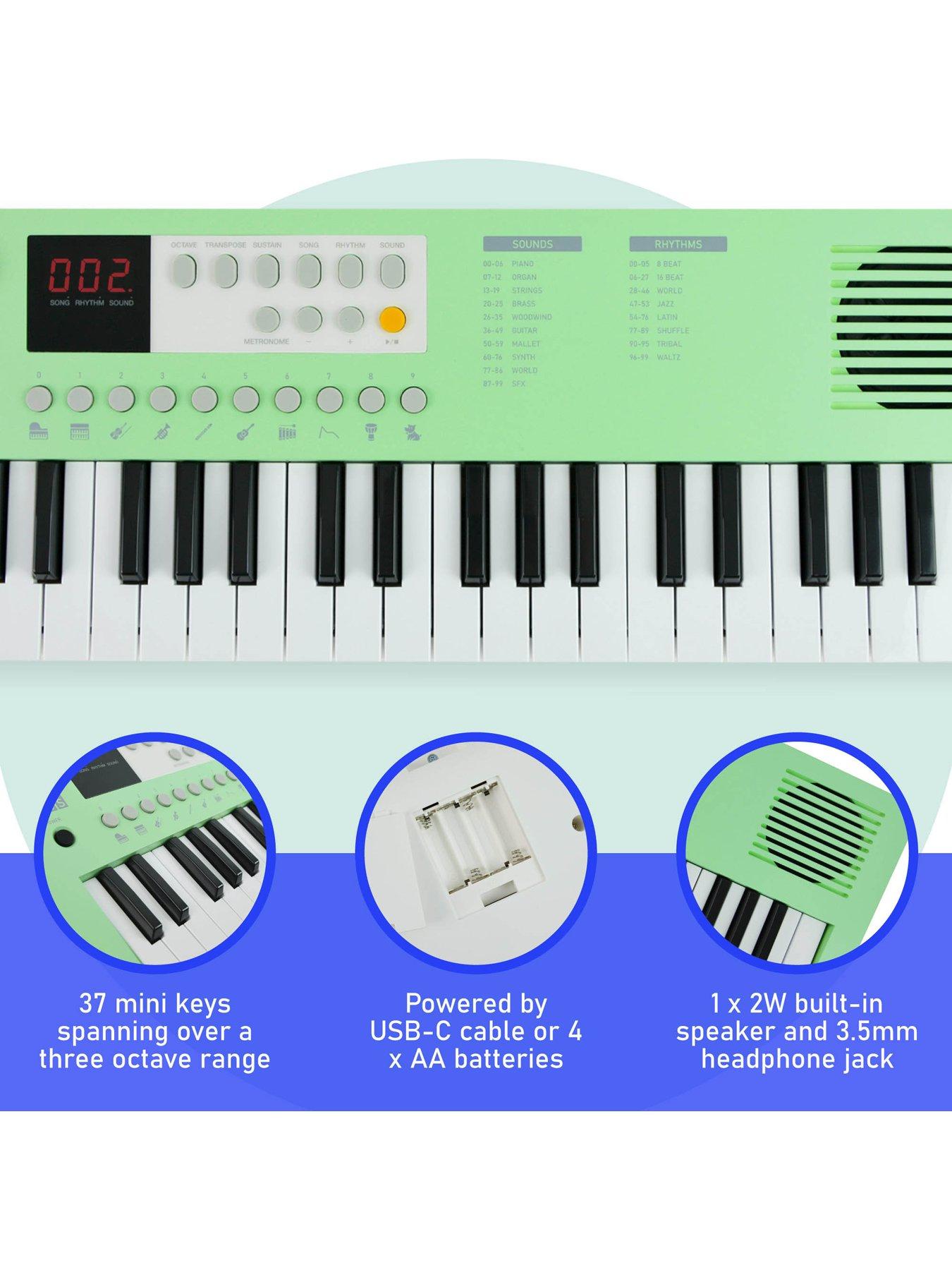 Image 2 of 4 of Axus 37 Note Mini Keyboard for Beginners - Green