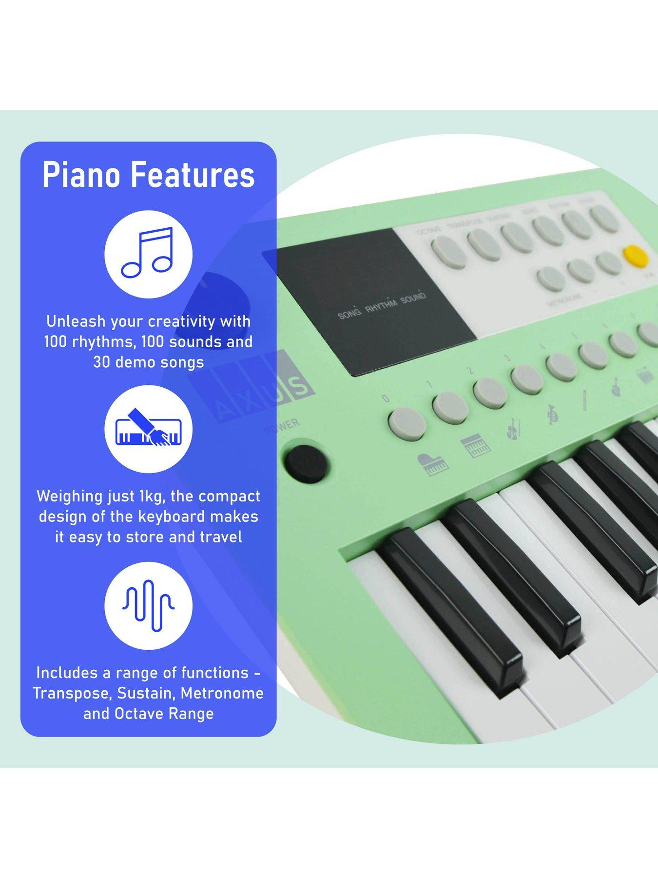 Image 3 of 4 of Axus 37 Note Mini Keyboard for Beginners - Green