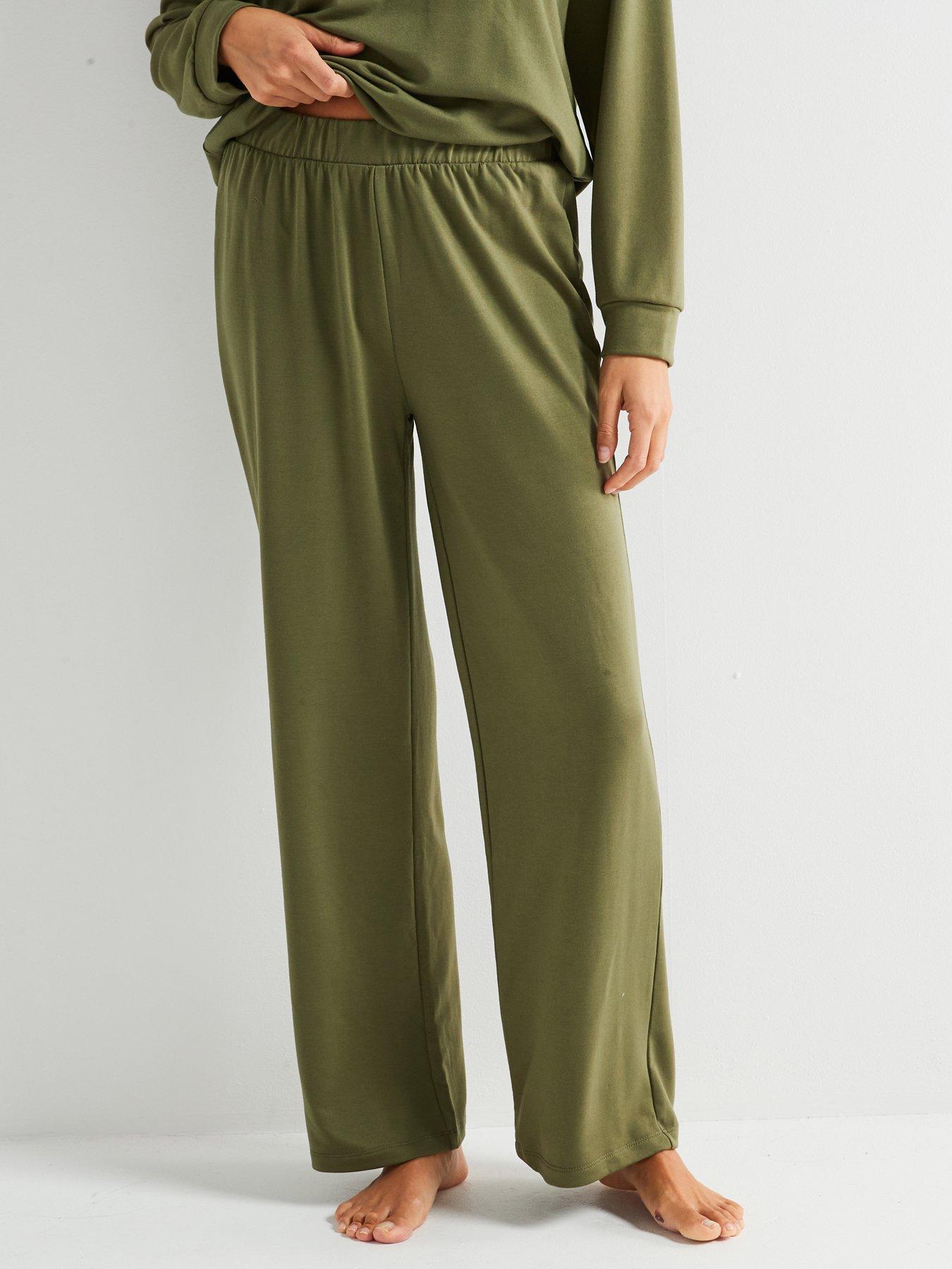 V by Very Embroidered Wide Leg Loungewear Set Very