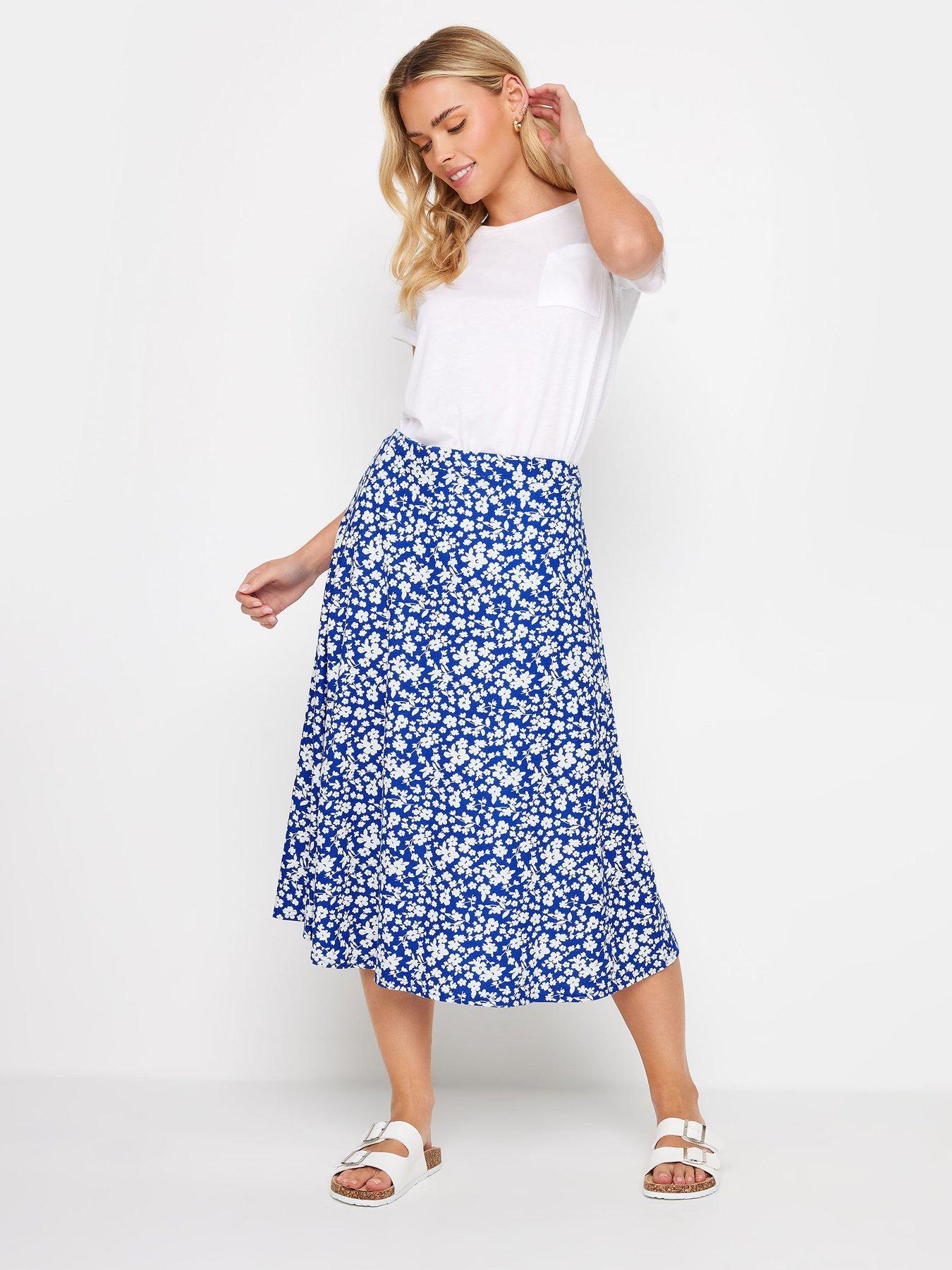 M&Co Petite Petite Ditsy Print Jersey Midi Skirt | Very.co.uk