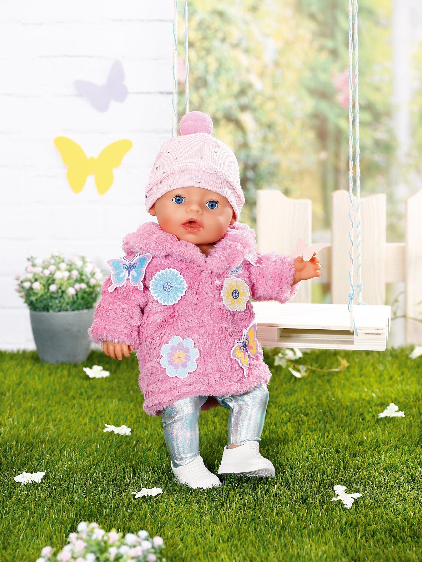 BABY Born Pink Jacket Set 833834 - Pink Fluffy Jacket With Matching Leggings And Hat For 43 Cm Dolls - Doll Not Included - Suitable For Ages 3+ And Above - 43 Cm