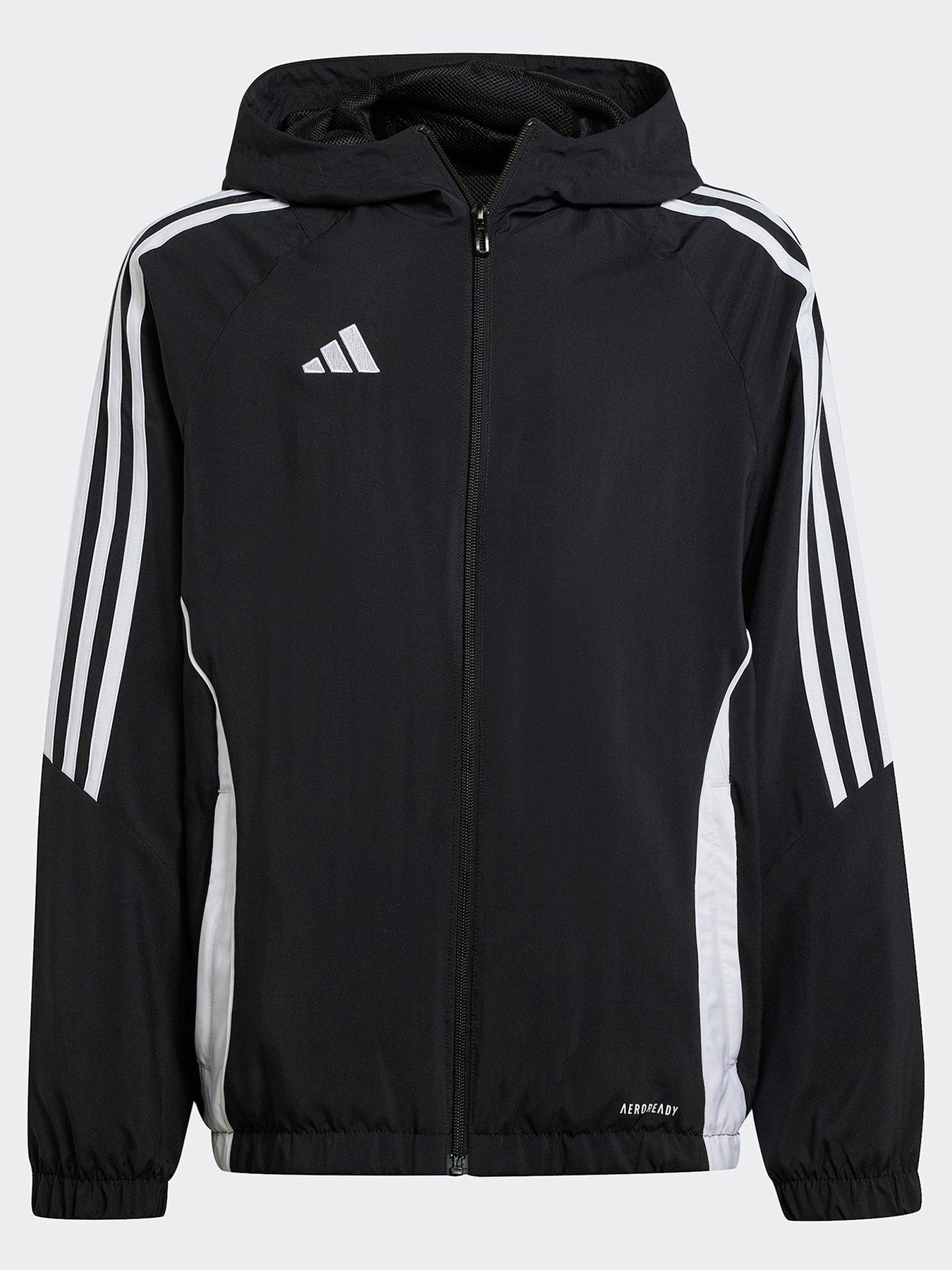 undefined Junior Tiro 24 Football Windbreaker Jacket - Black/white