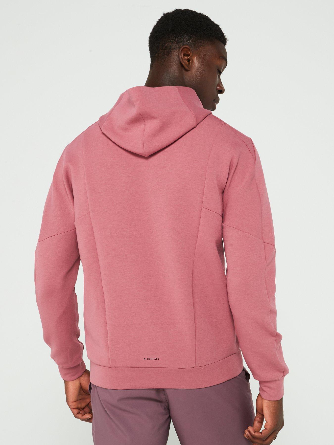 adidas Men's Designed For Training Pull Over Hoodie Pink Very