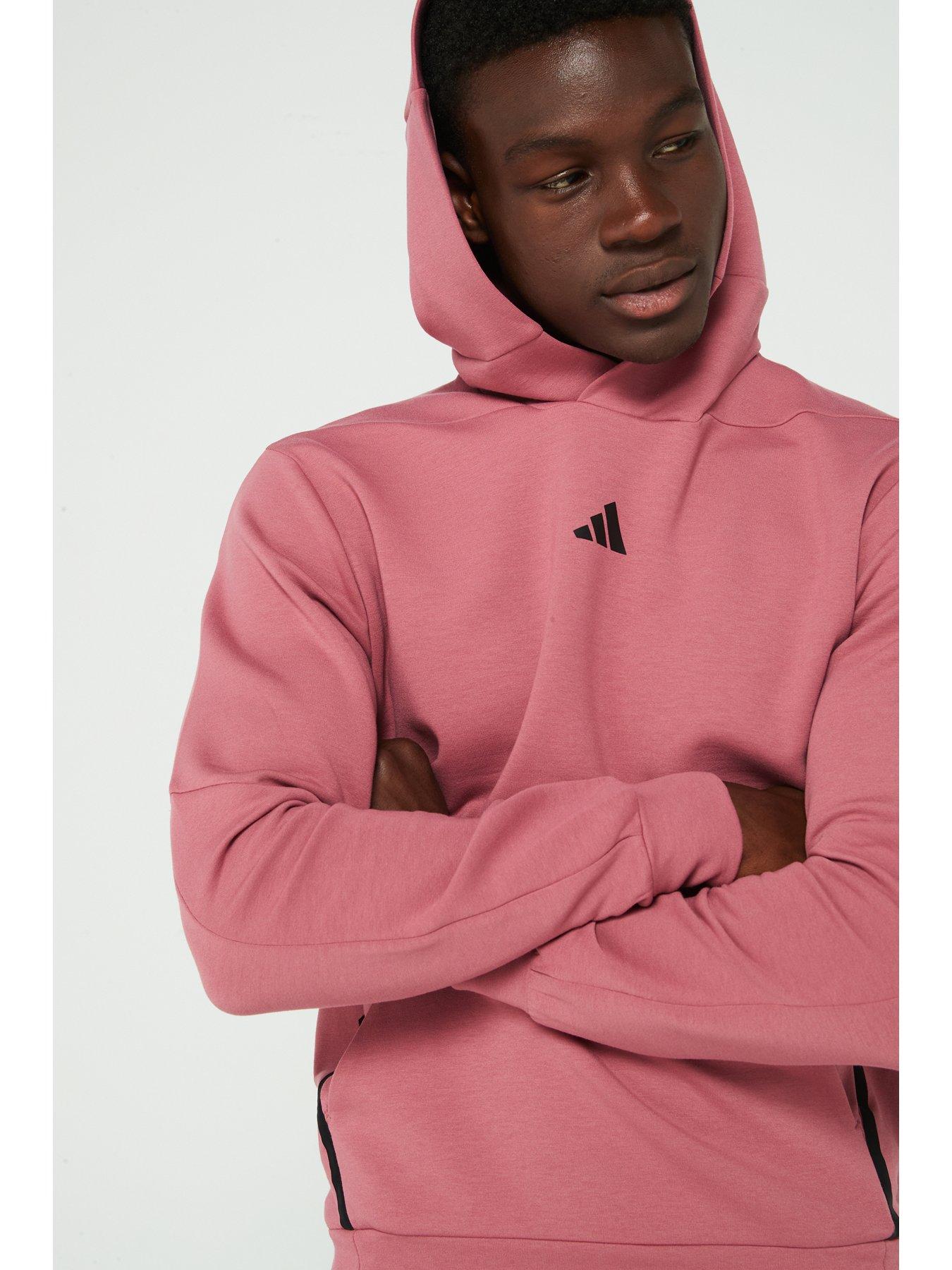 adidas Men's Designed For Training Pull Over Hoodie Pink Very