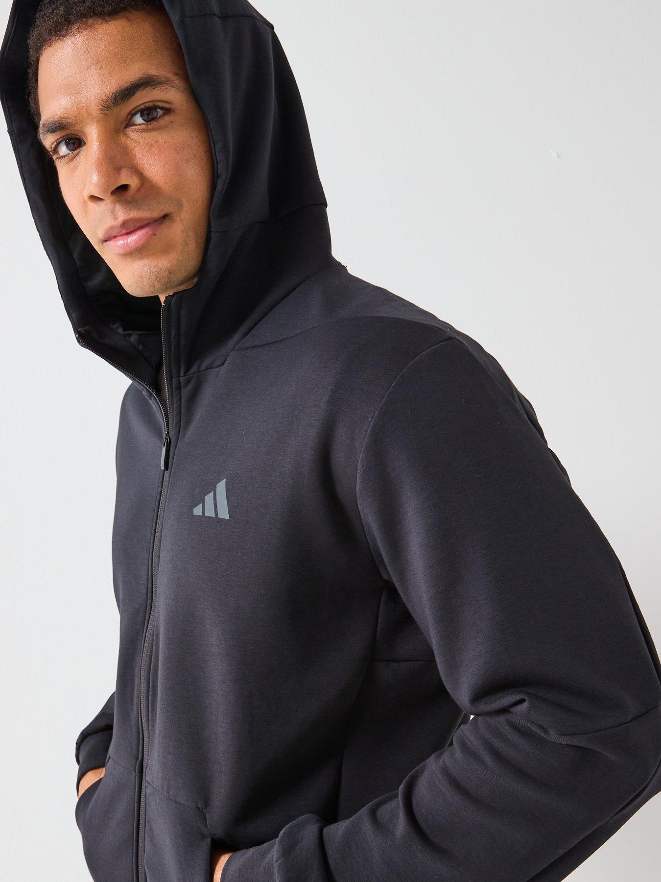 Image 4 of 6 of adidas Men's Designed For Training Full Zip Hoodie - Black