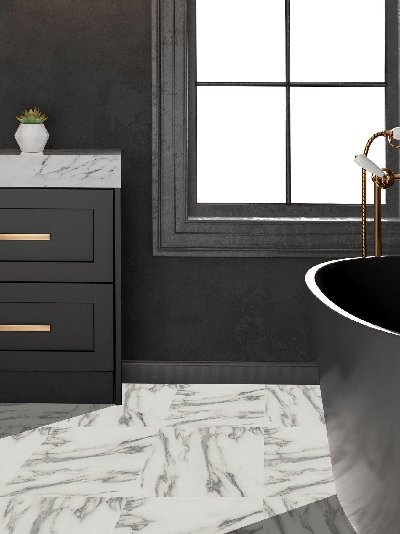 Product photograph of Arthouse Pack Of 10 Carrara Marble Peel Amp Stick Floor Tiles from very.co.uk