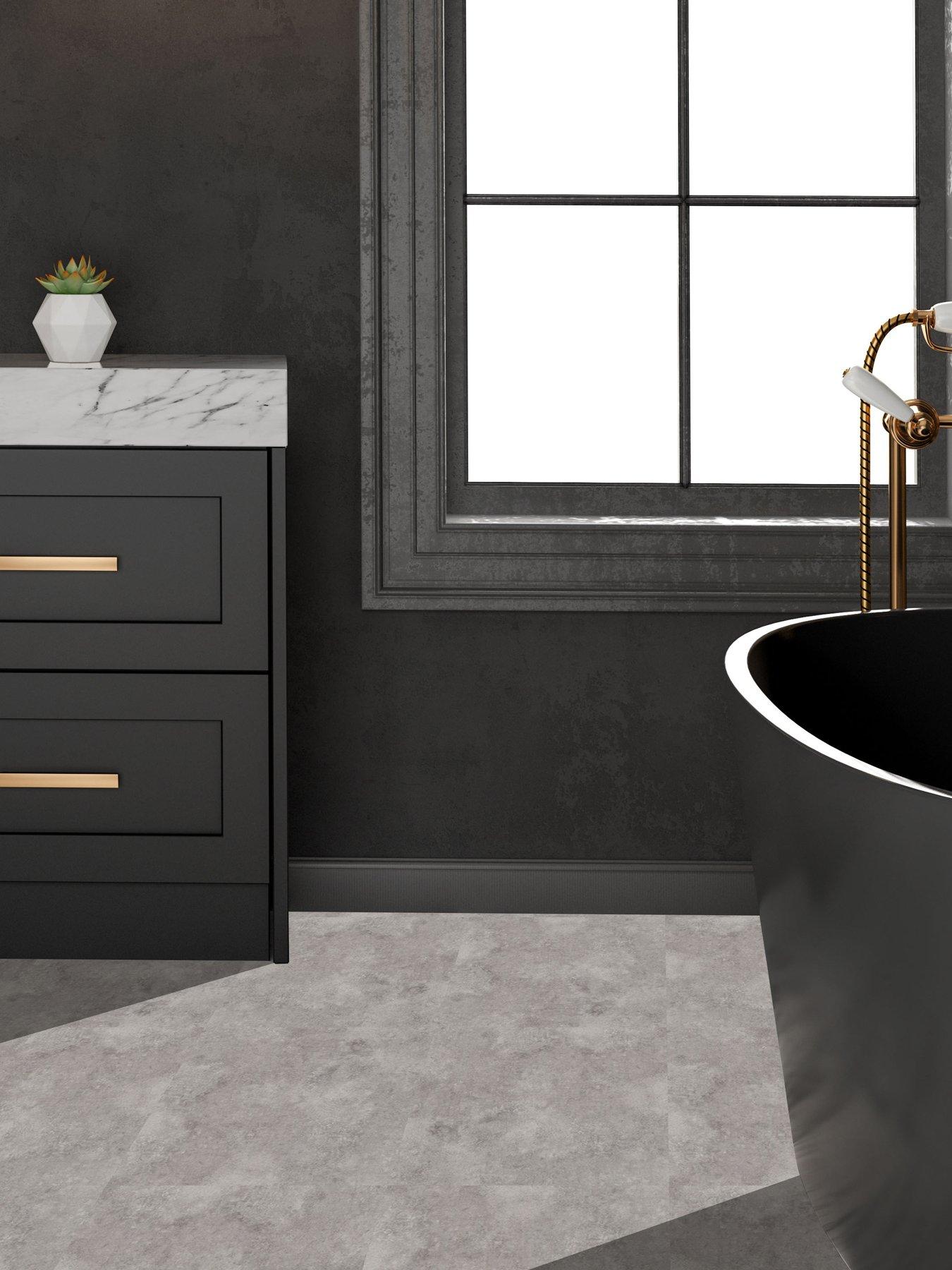 Image 1 of 6 of ARTHOUSE Pack of 10 Textured Plain Grey Peel &amp; Stick Floor Tiles