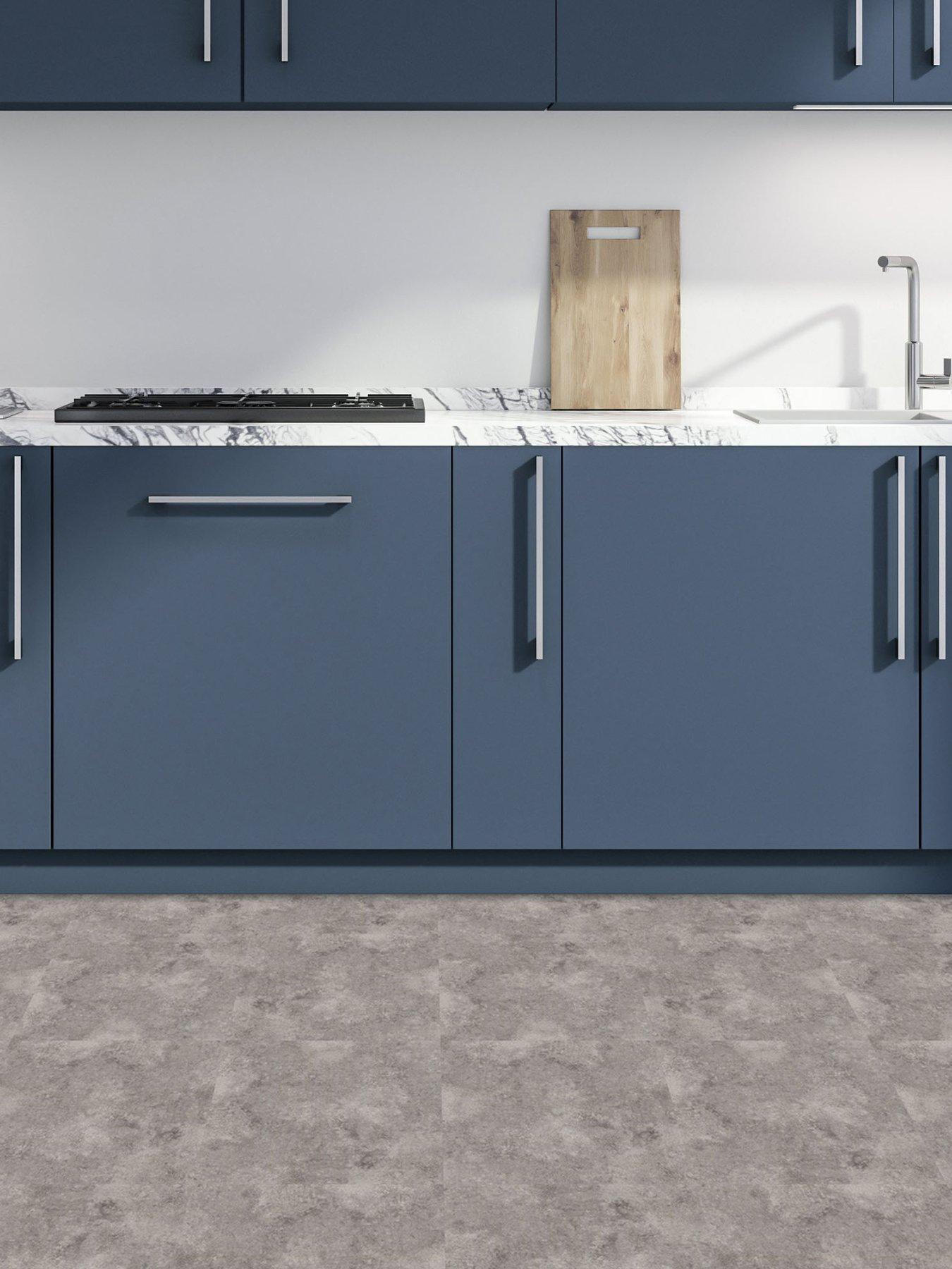 Image 3 of 6 of ARTHOUSE Pack of 10 Textured Plain Grey Peel &amp; Stick Floor Tiles