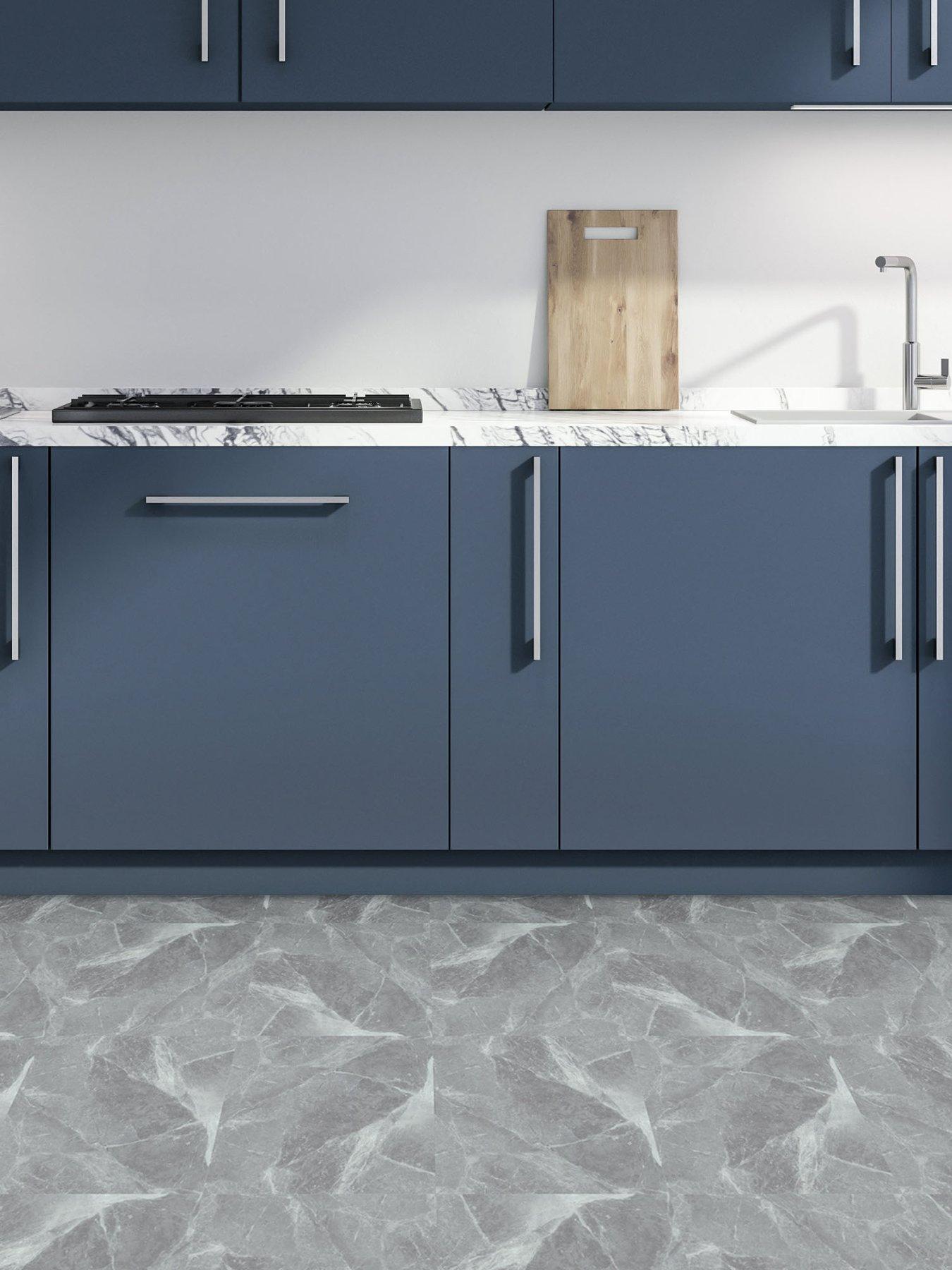 Image 4 of 6 of ARTHOUSE Pack of 10 Grey Marble Peel &amp; Stick Floor Tiles