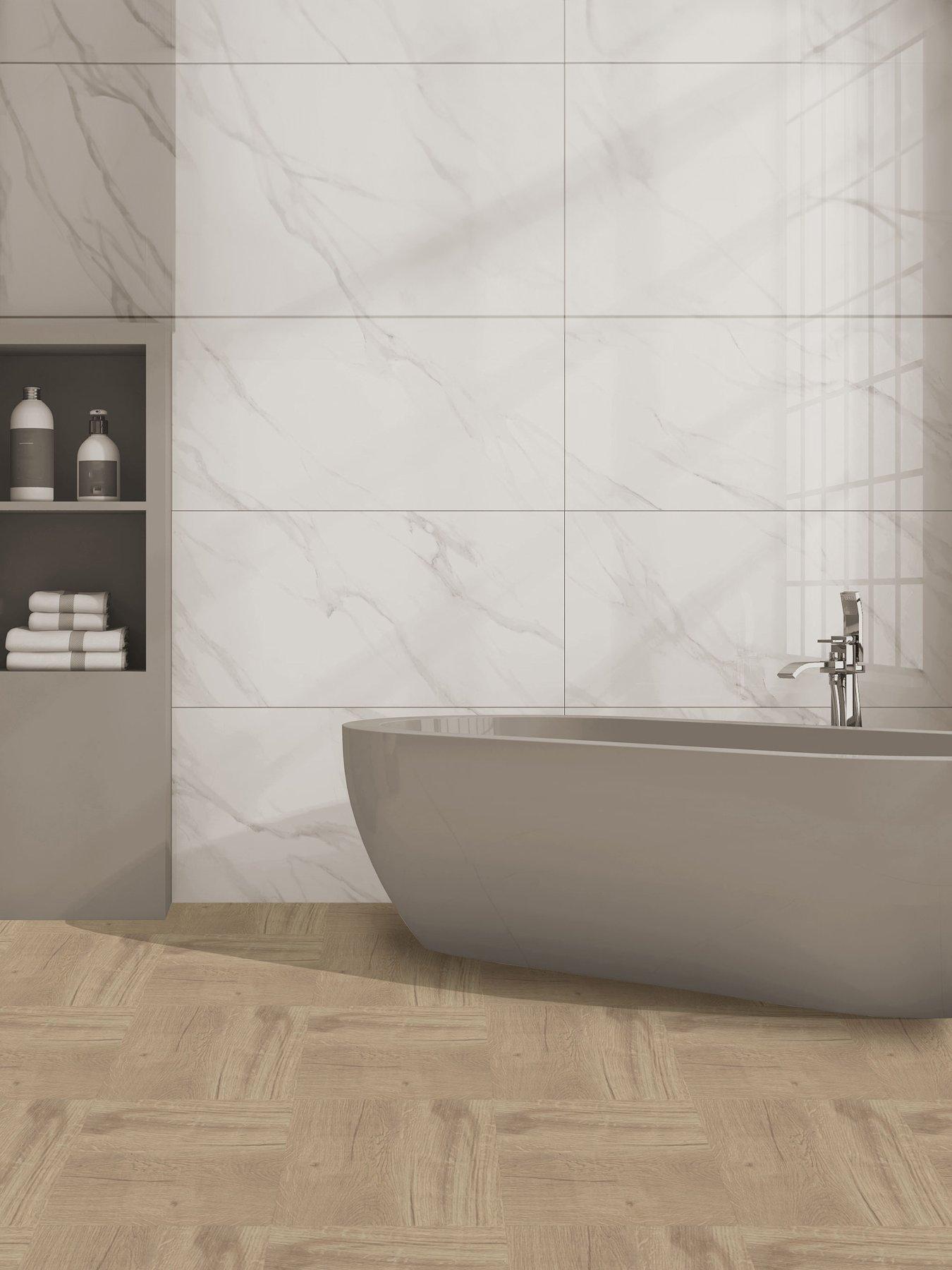 Product photograph of Arthouse Pack Of 10 Wood Natural Peel Amp Stick Floor Tiles from very.co.uk