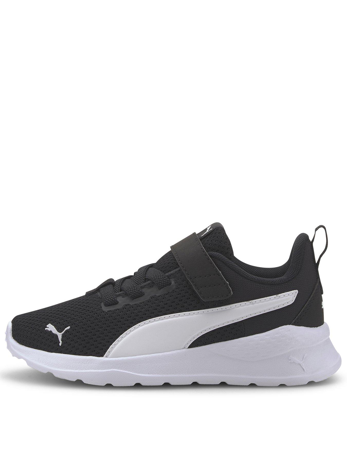 Puma Kid's Unisex Anzarun Lite Velcro Trainers - Black/White