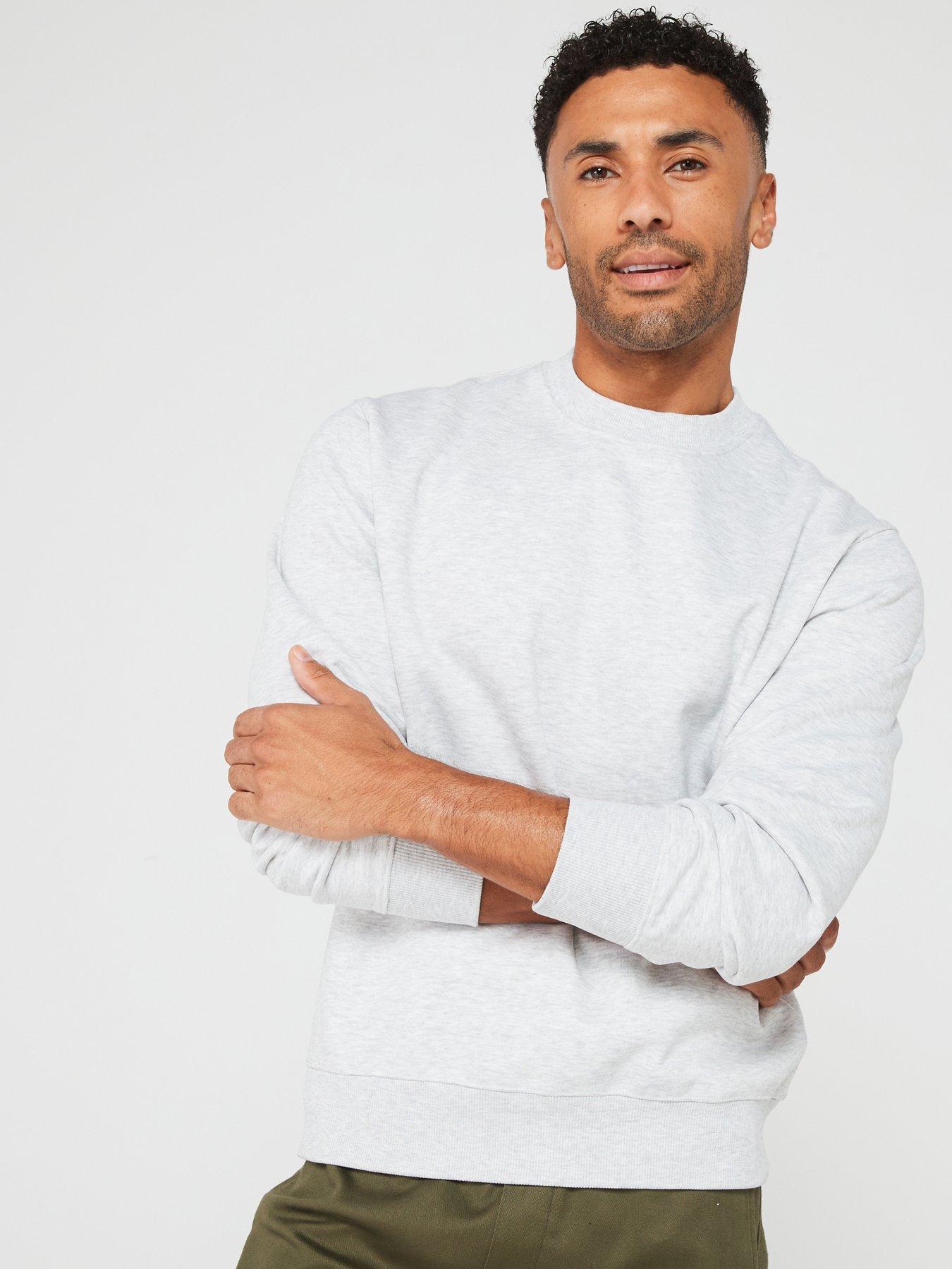 undefined Oversized Crew Sweat Top - White Melange