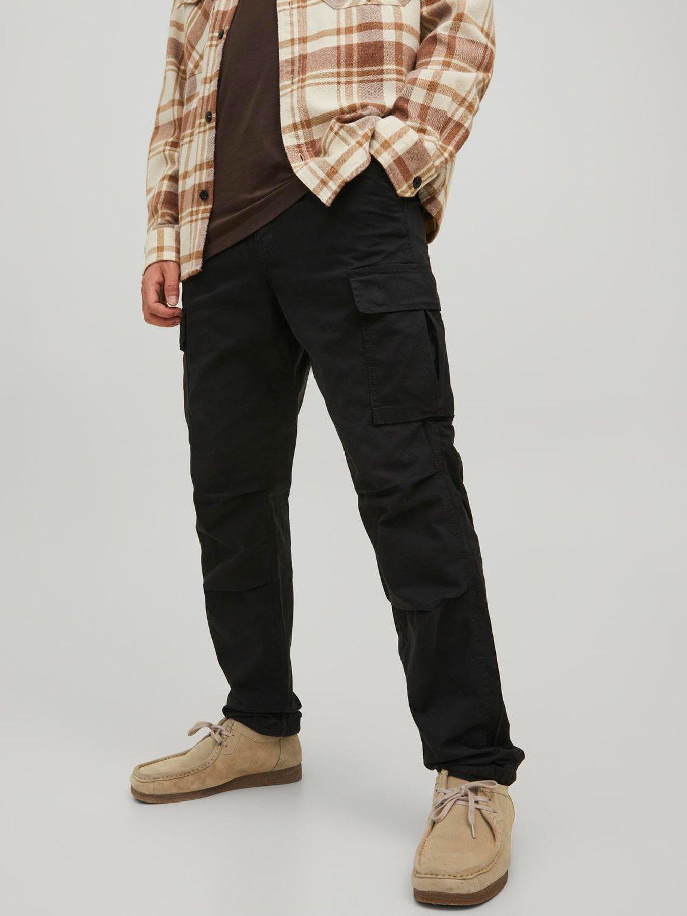 Image 1 of 6 of Jack & Jones Ace Tapered Fit Cargo Trousers - Black