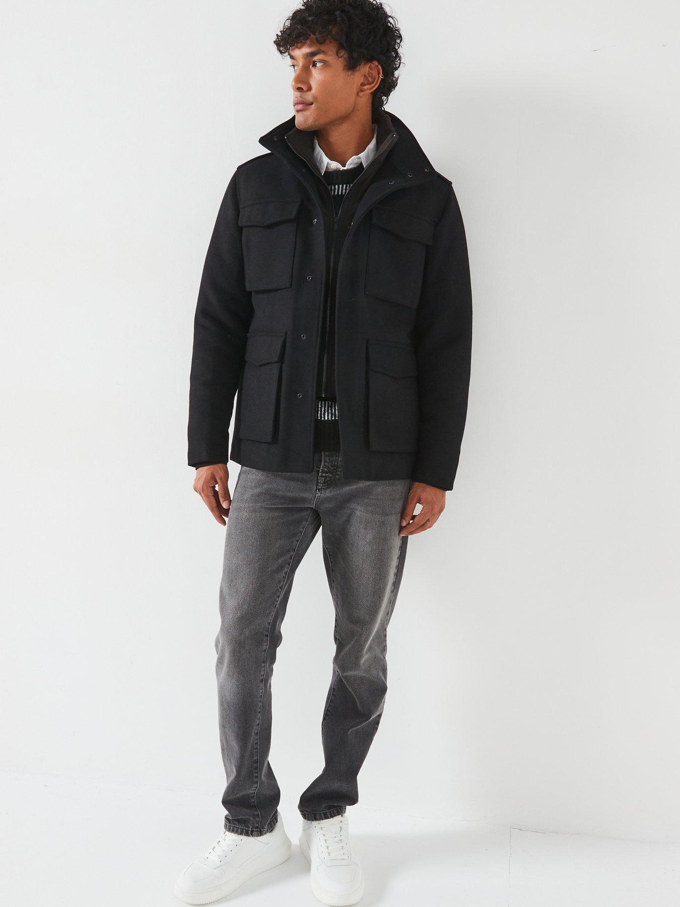 Image 3 of 6 of Jack & Jones Premium Wool Blend Field Jacket - Black